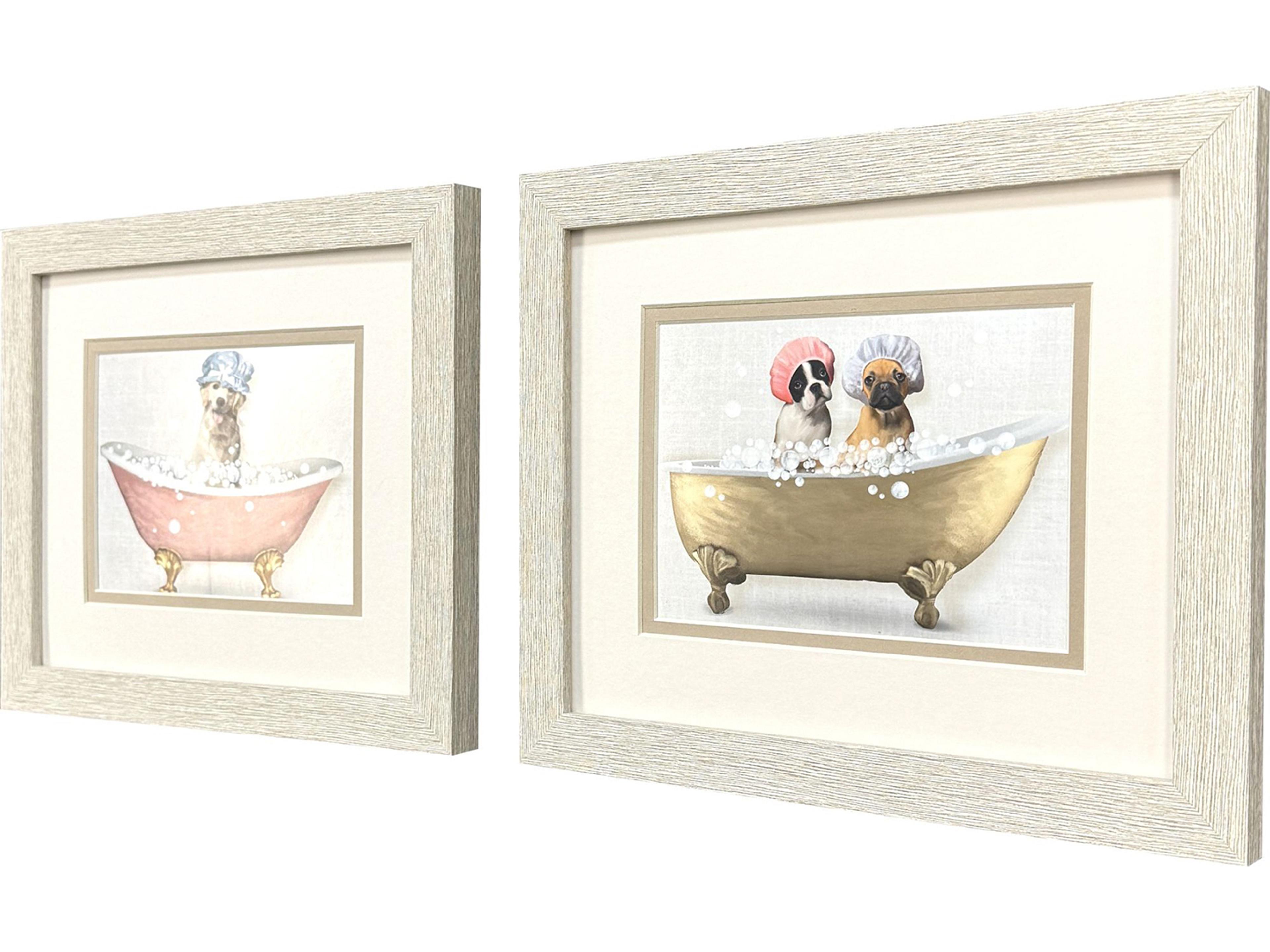 Paragon Bath Dogs II Framed Art - Set of 2