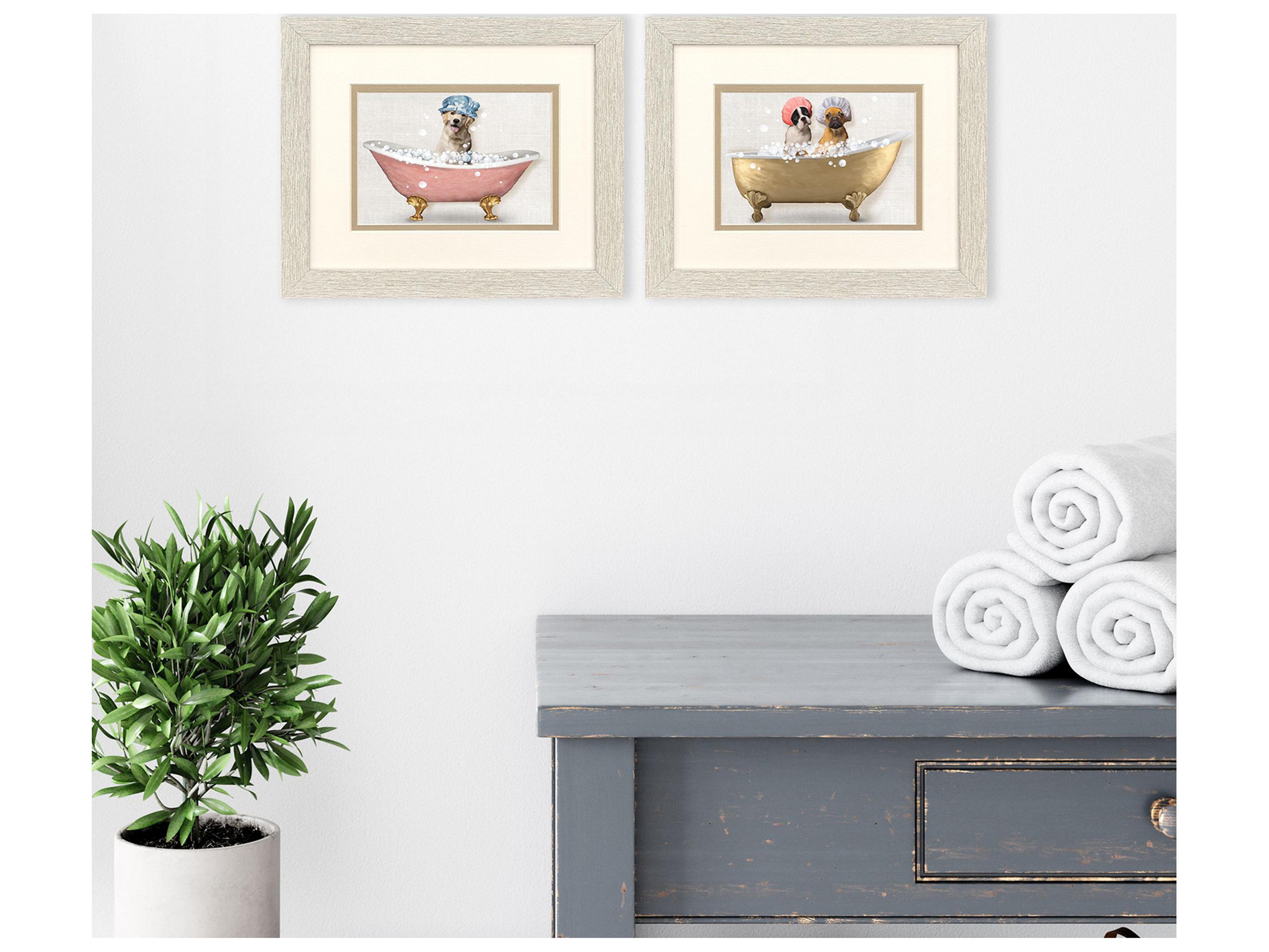 Paragon Bath Dogs II Framed Art - Set of 2