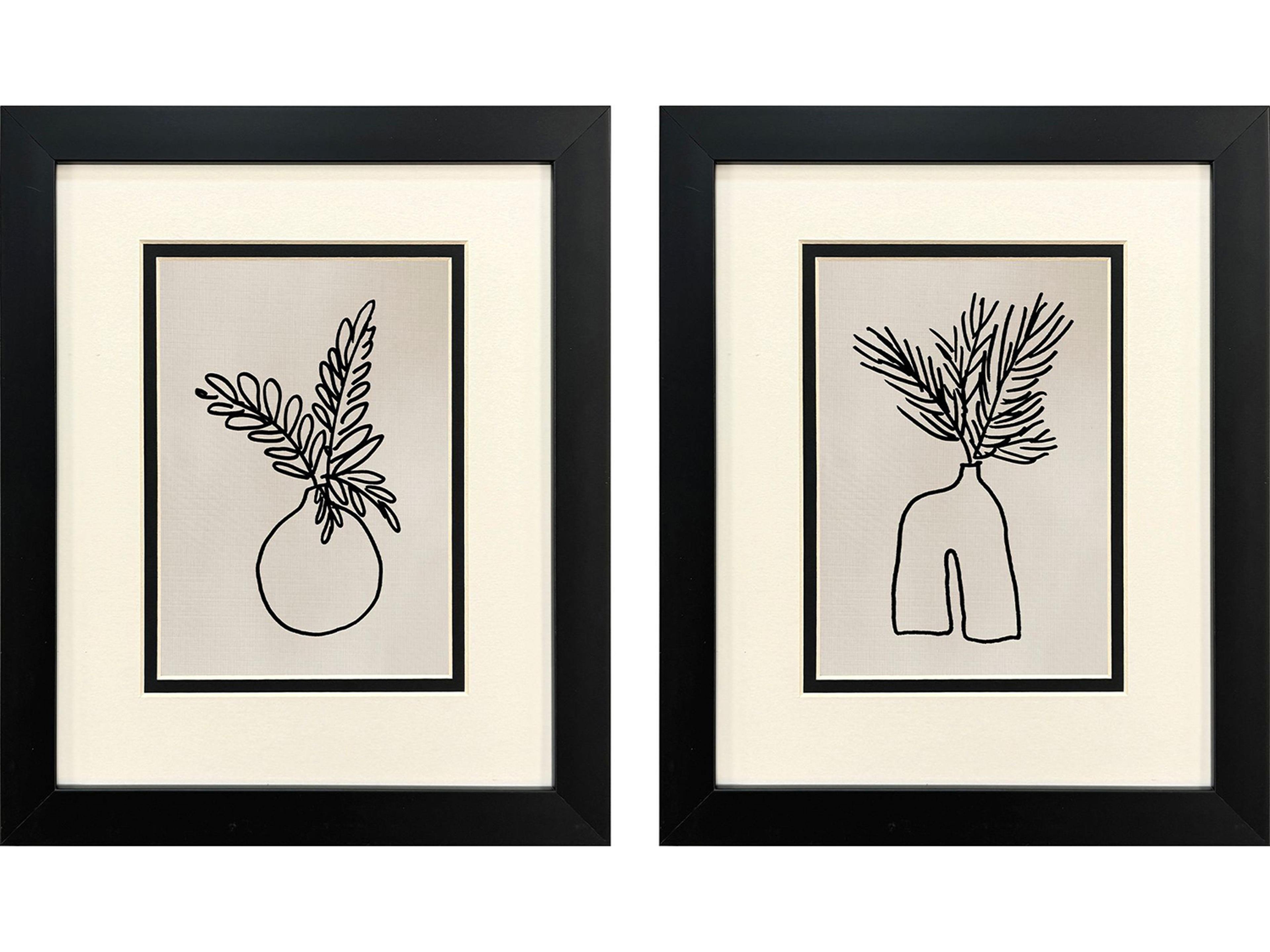 Simple Leaves II Framed Art - Set of 2