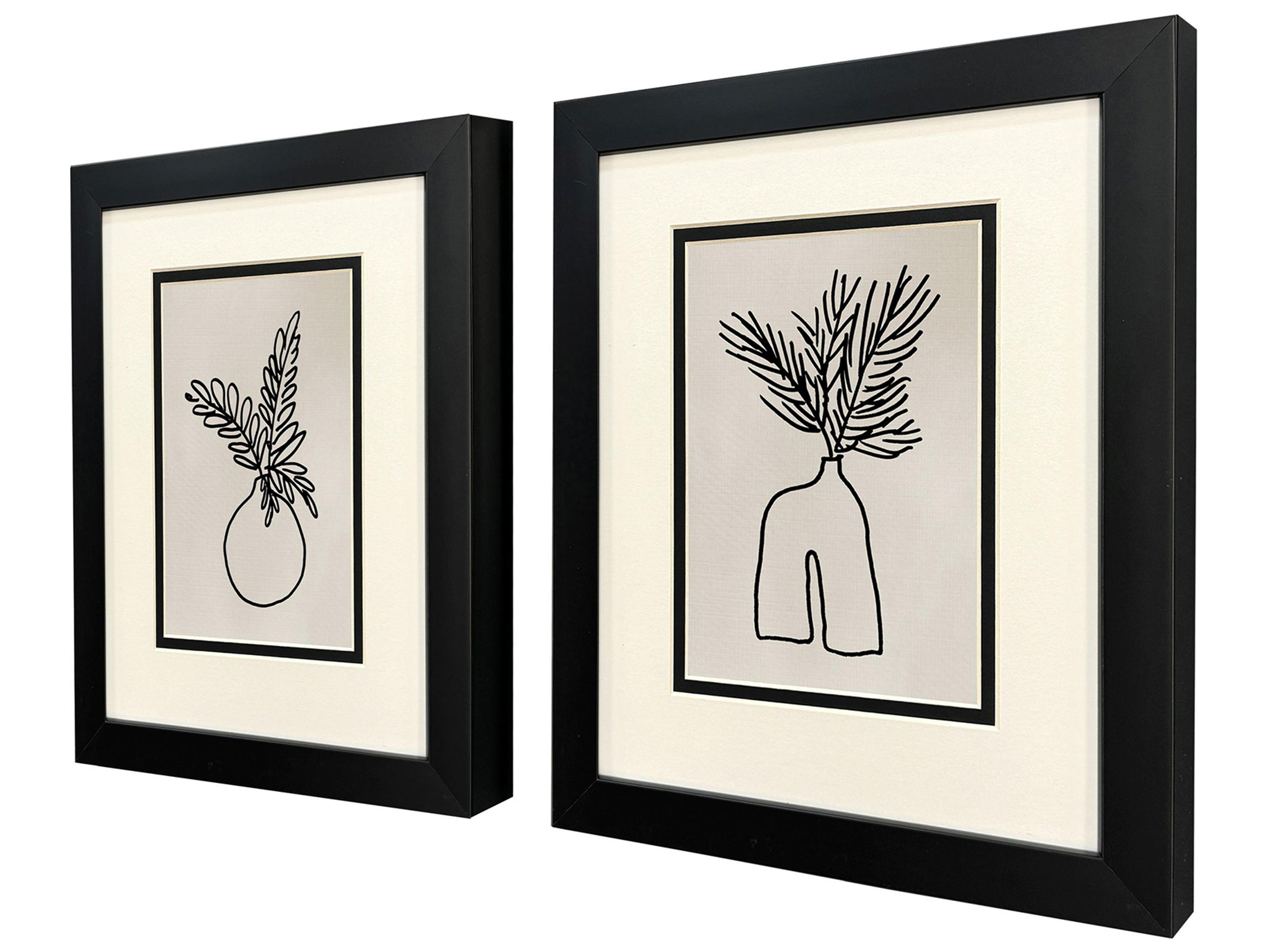 Paragon Simple Leaves II Framed Art - Set of 2