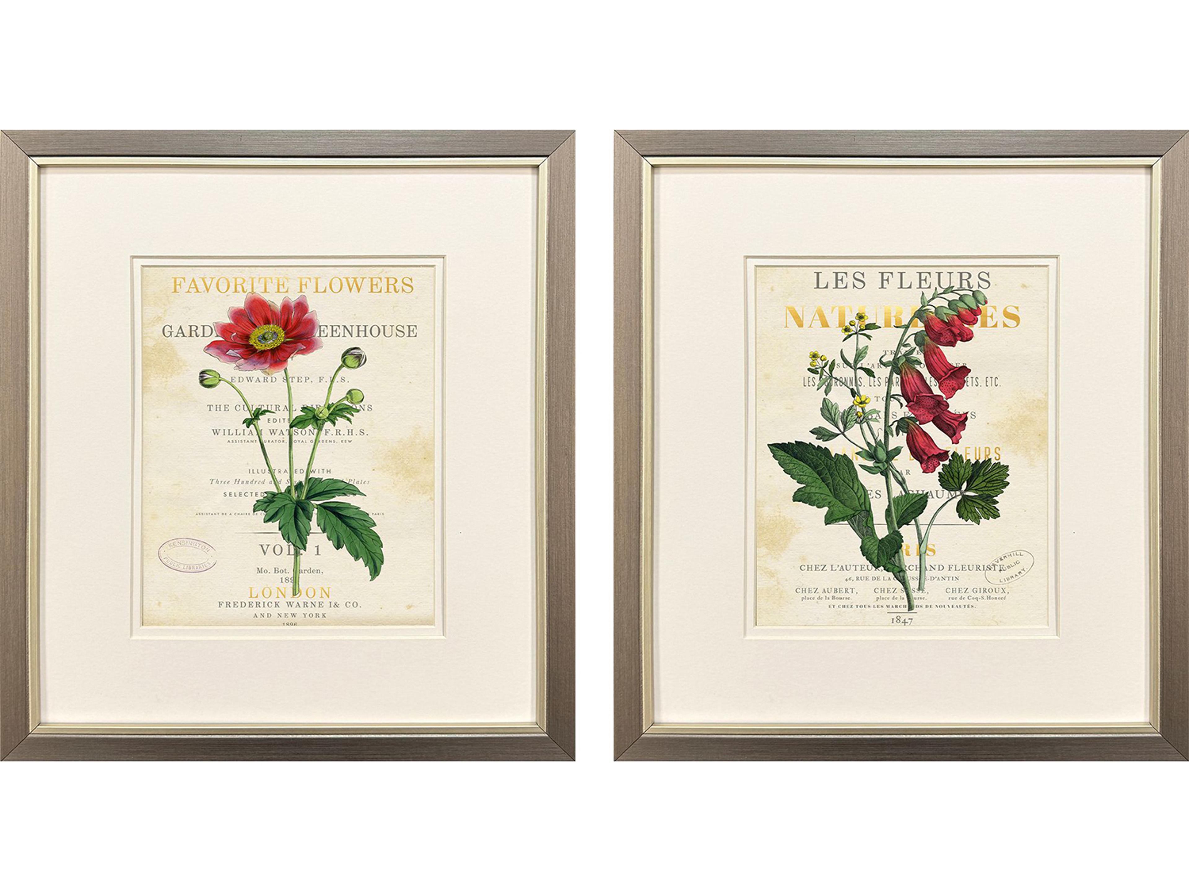 Favorite Flowers I Framed Art - Set of 2