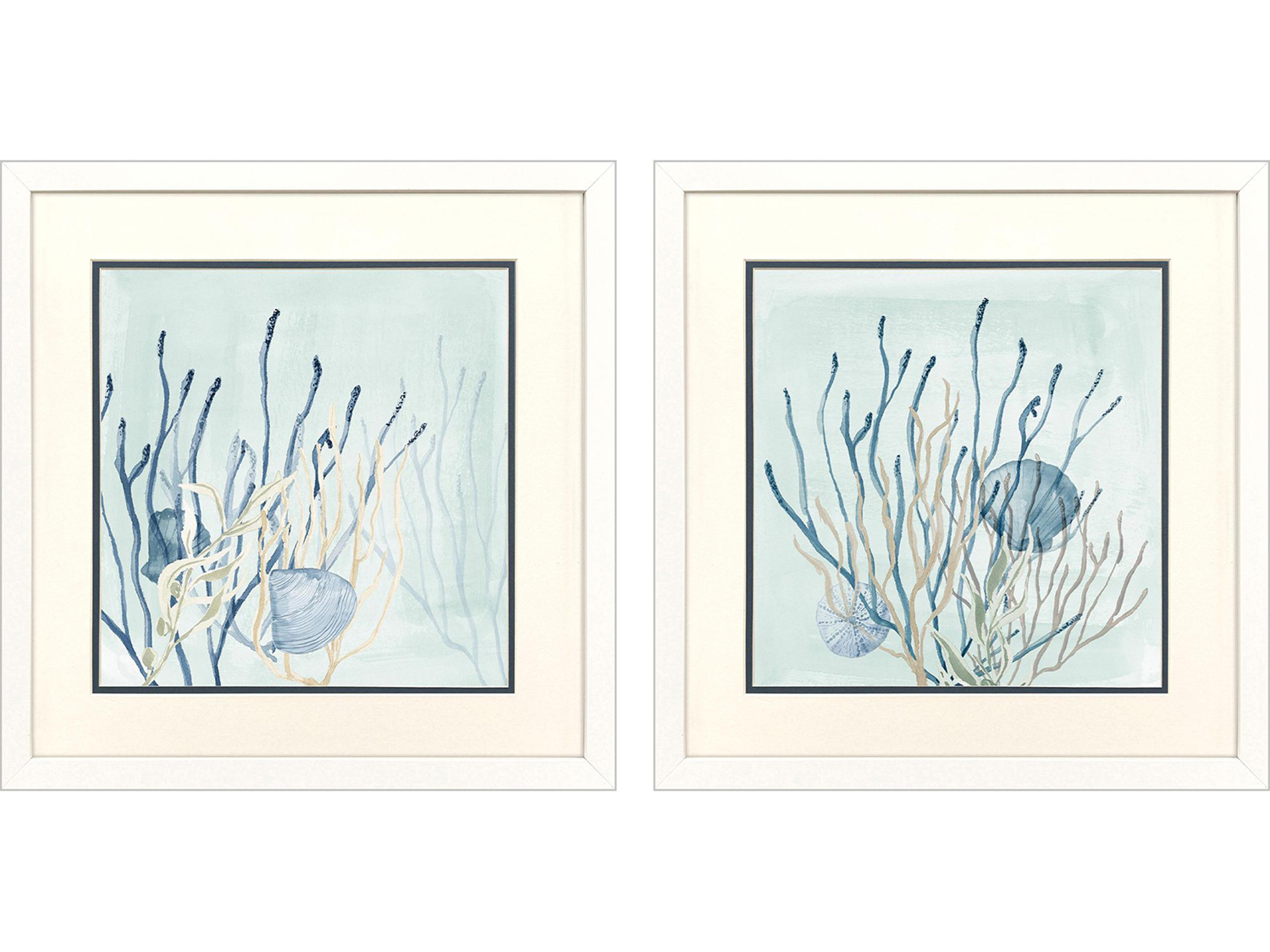 Paragon Under the Sea Coral Framed Art - Set of 2