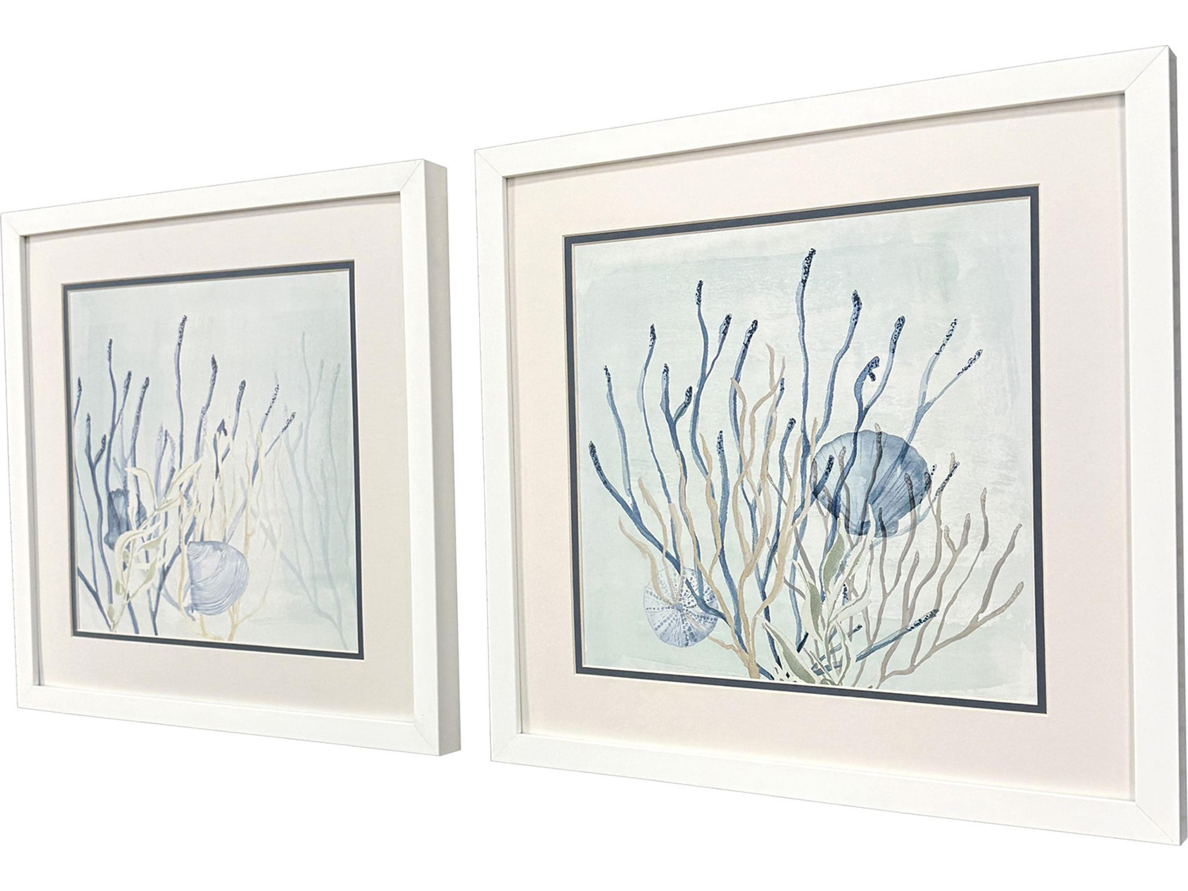 Paragon Under the Sea Coral Framed Art - Set of 2