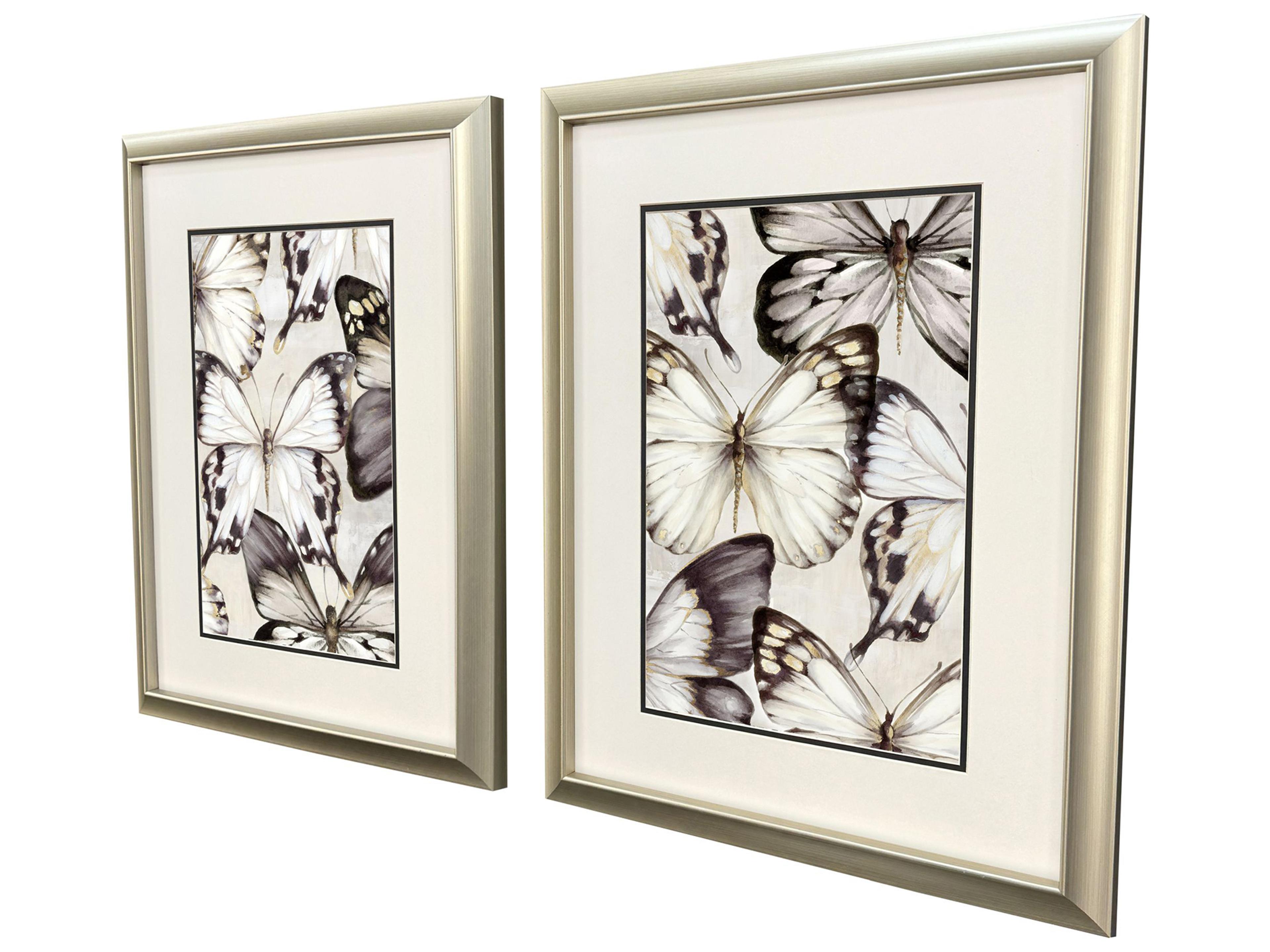 Paragon Butterfly Cluster Framed Art - Set of 2