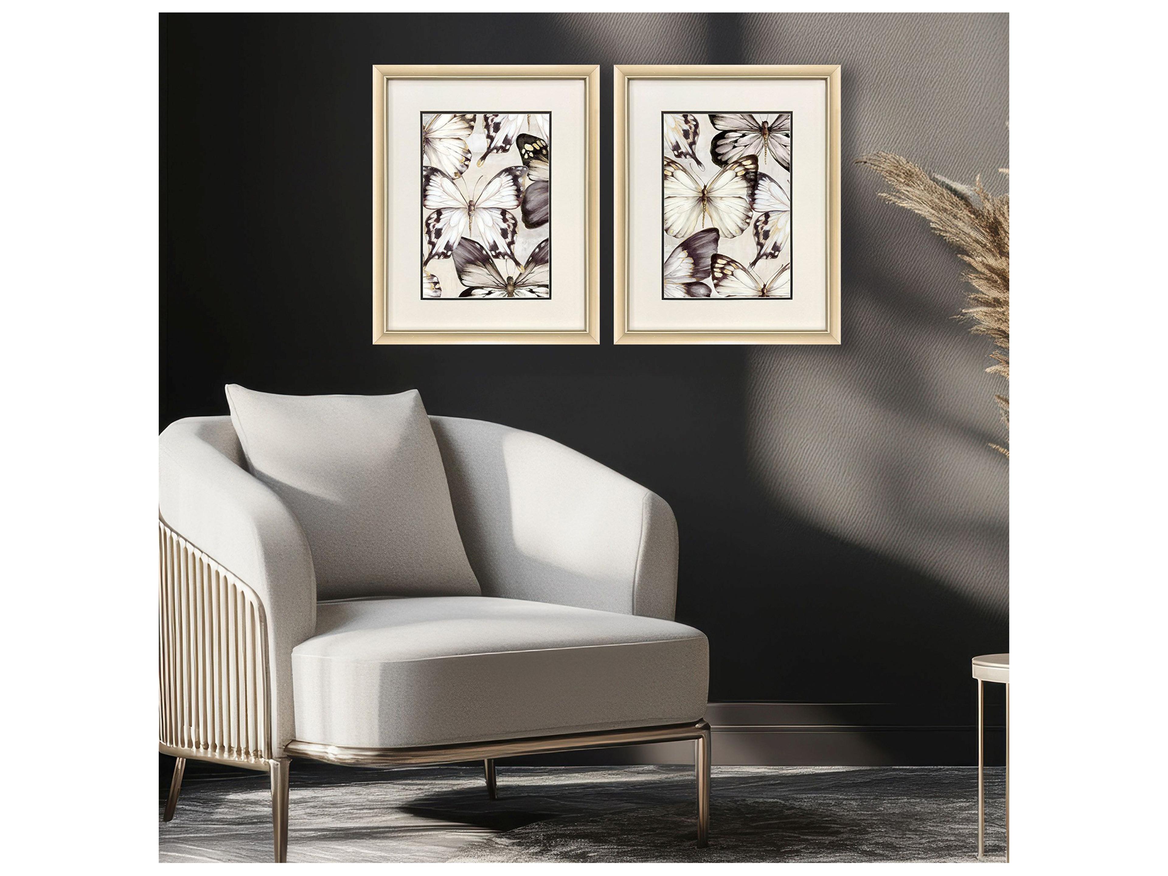 Paragon Butterfly Cluster Framed Art - Set of 2