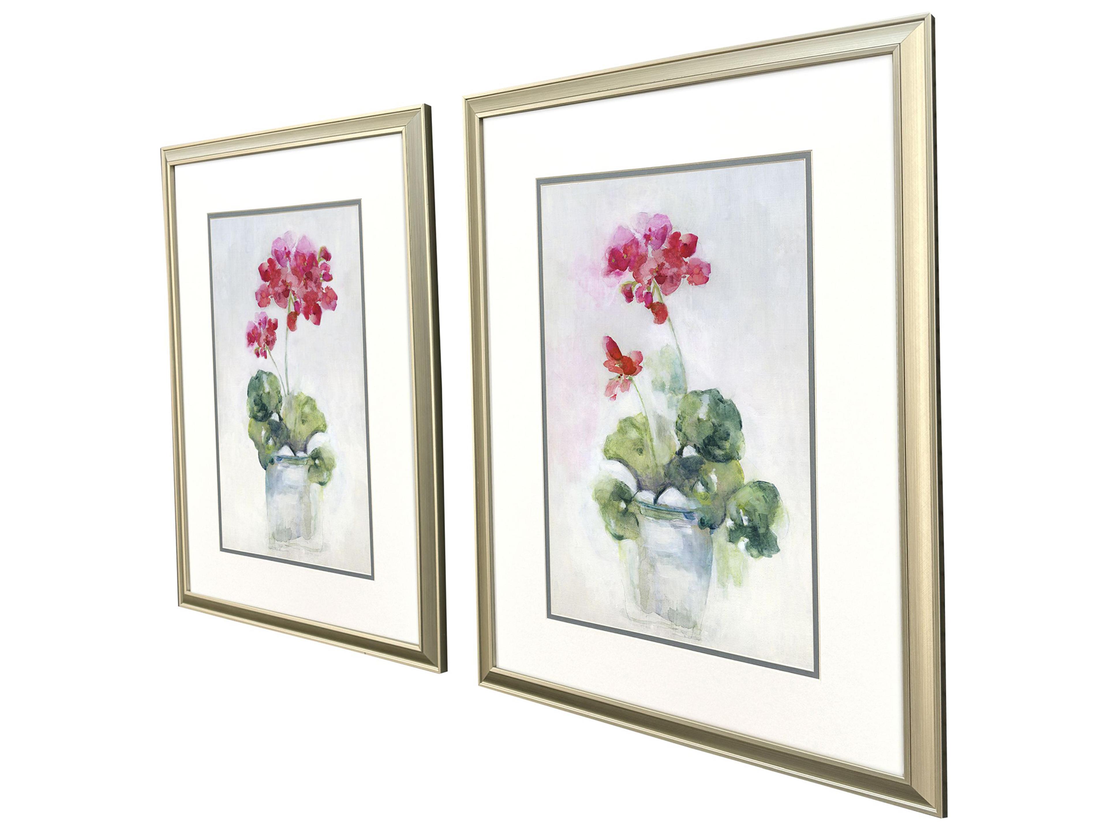 Paragon Soft Geranium Framed Art - Set of 2