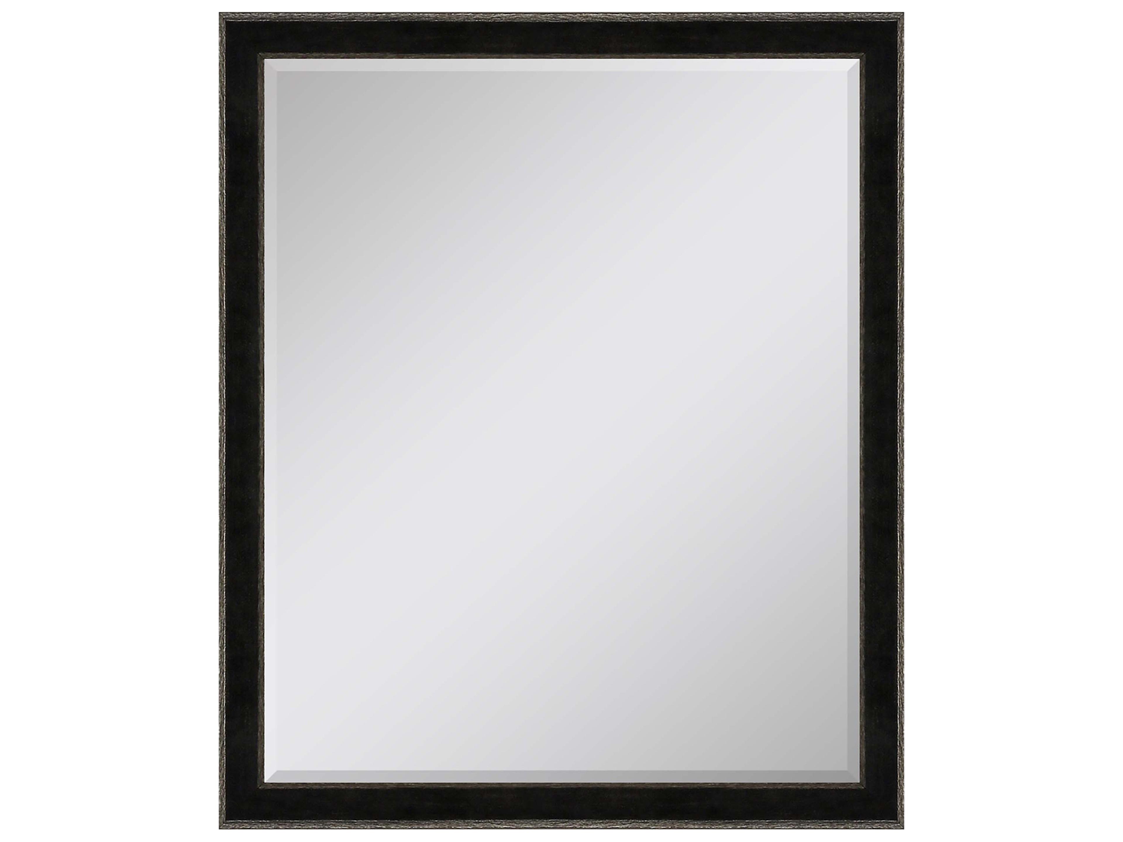 535 Mirror Group Black Metallic Silvered Wall Rectangular Mirror