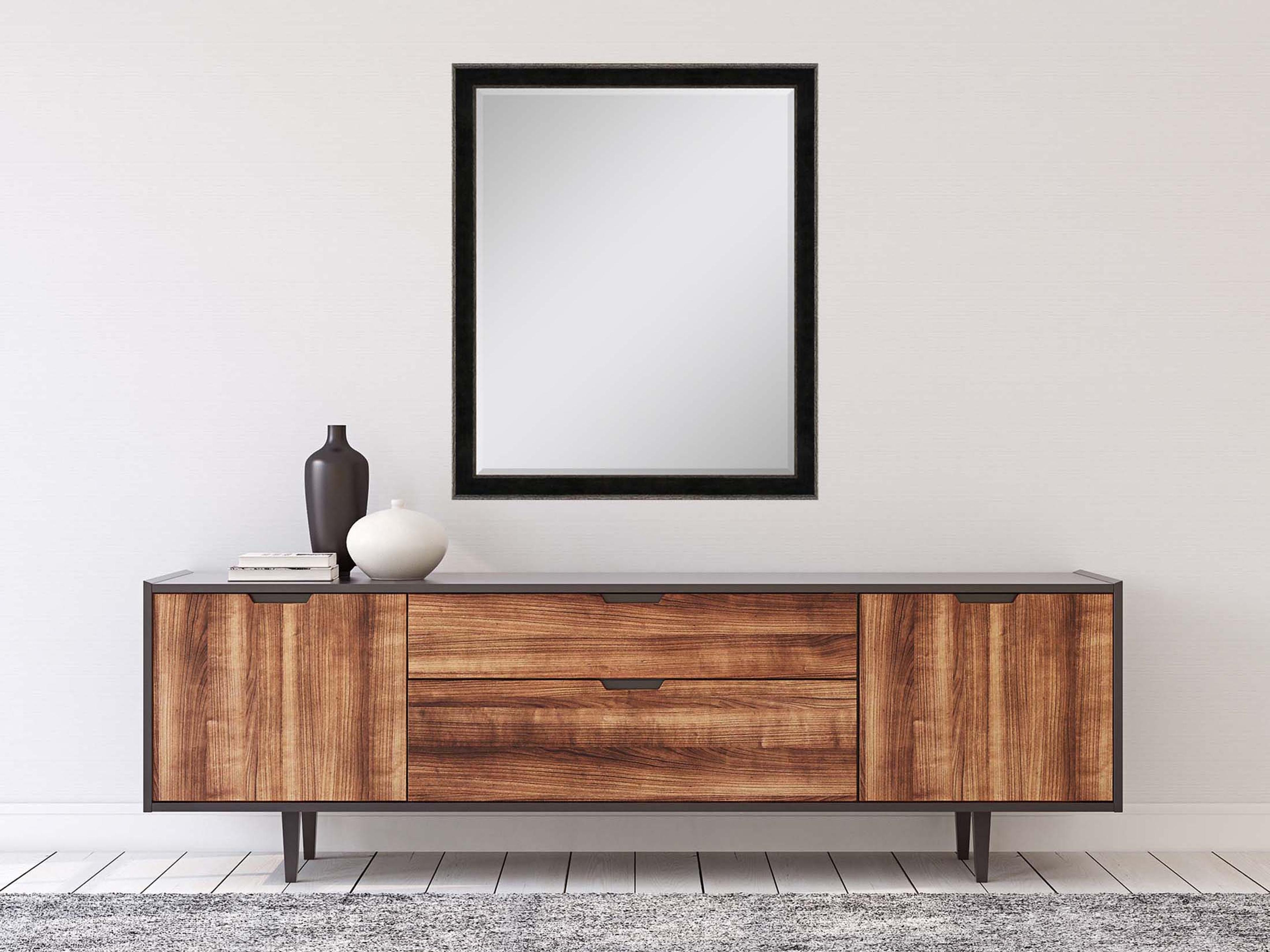 Paragon 535 Mirror Group Black Metallic Silvered Wall Rectangular Mirror