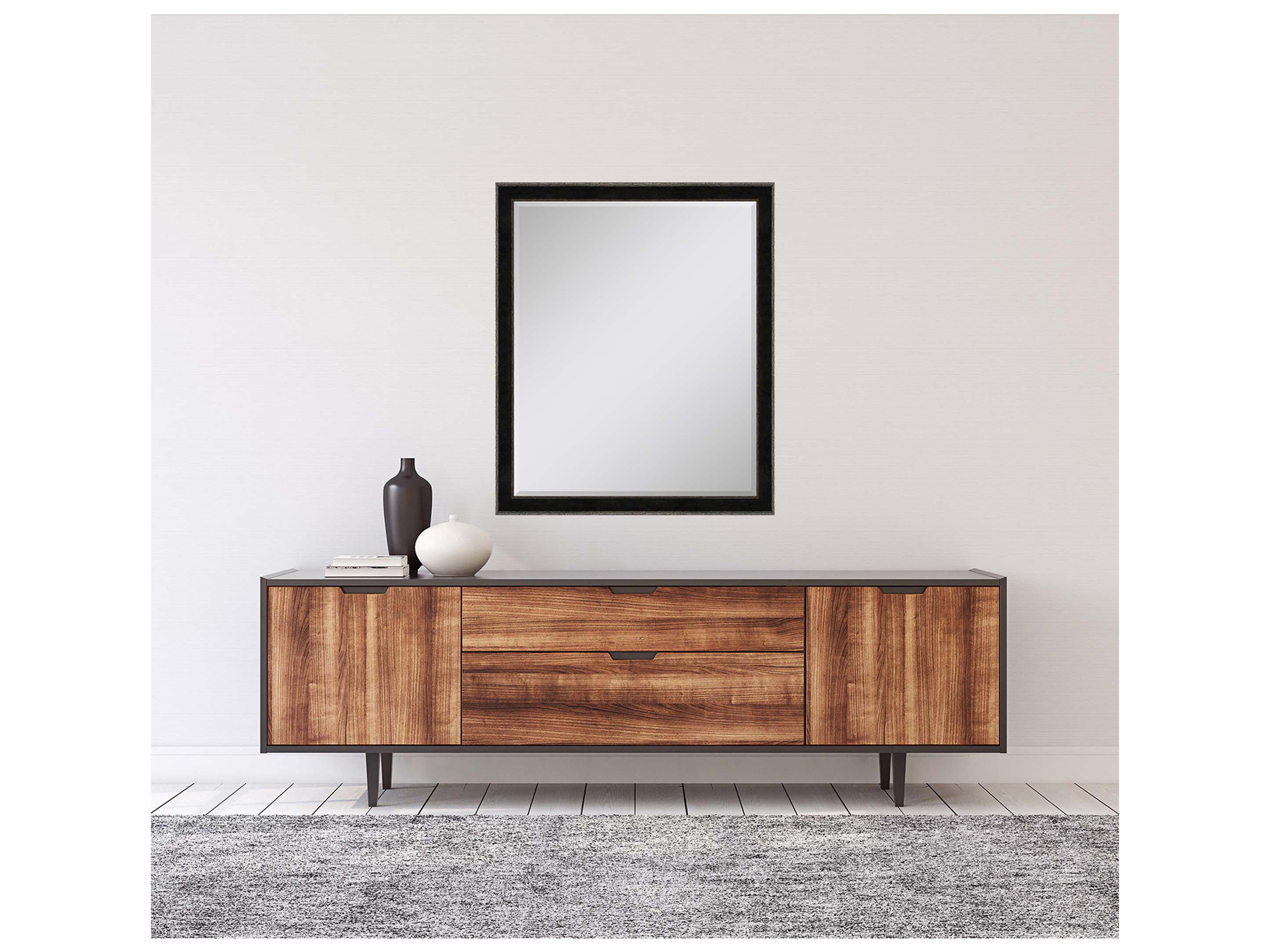 Paragon 535 Mirror Group Black Metallic Silvered Wall Rectangular Mirror