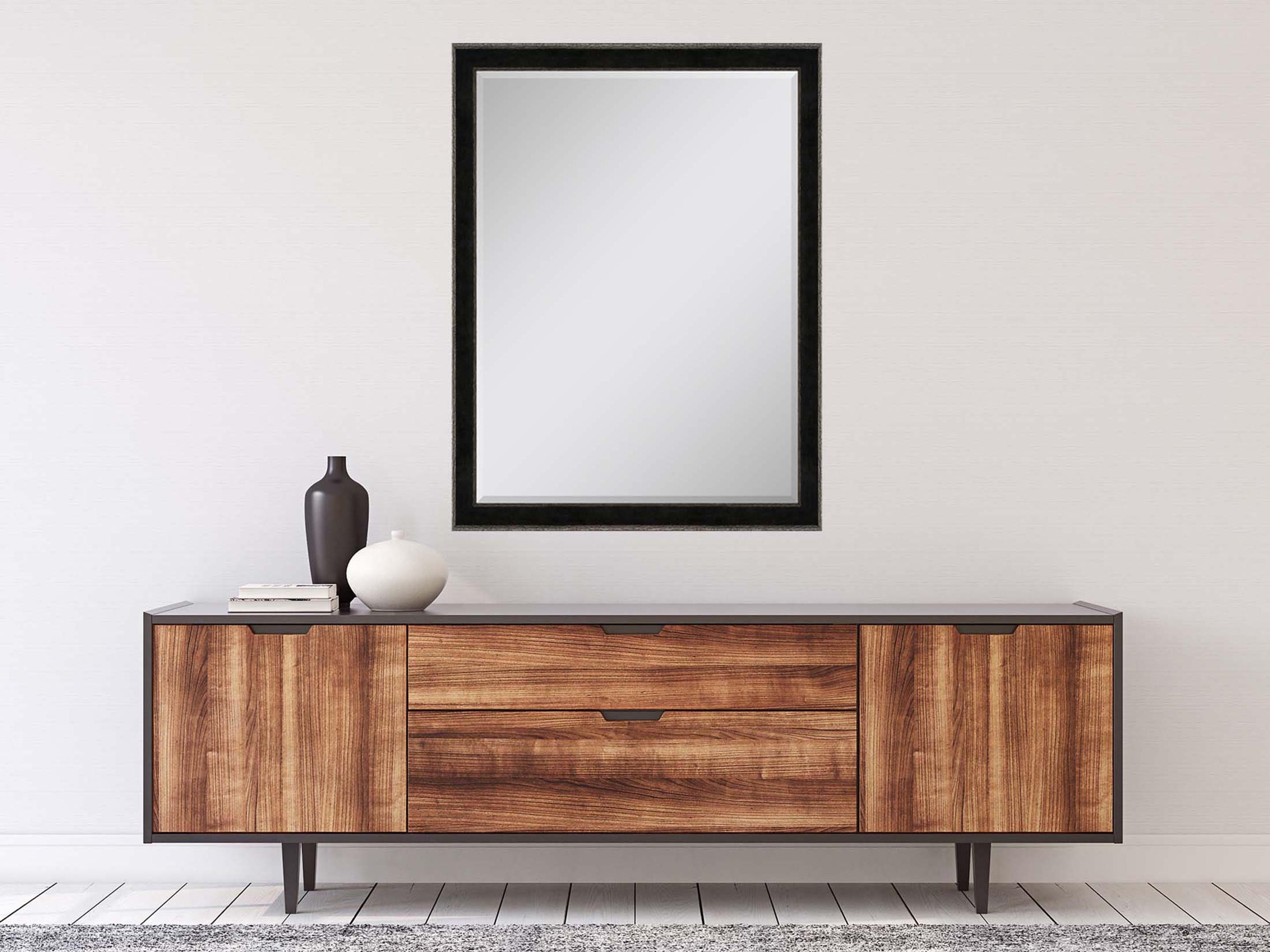 Paragon 535 Mirror Group Black Metallic Silvered Wall Rectangular Mirror