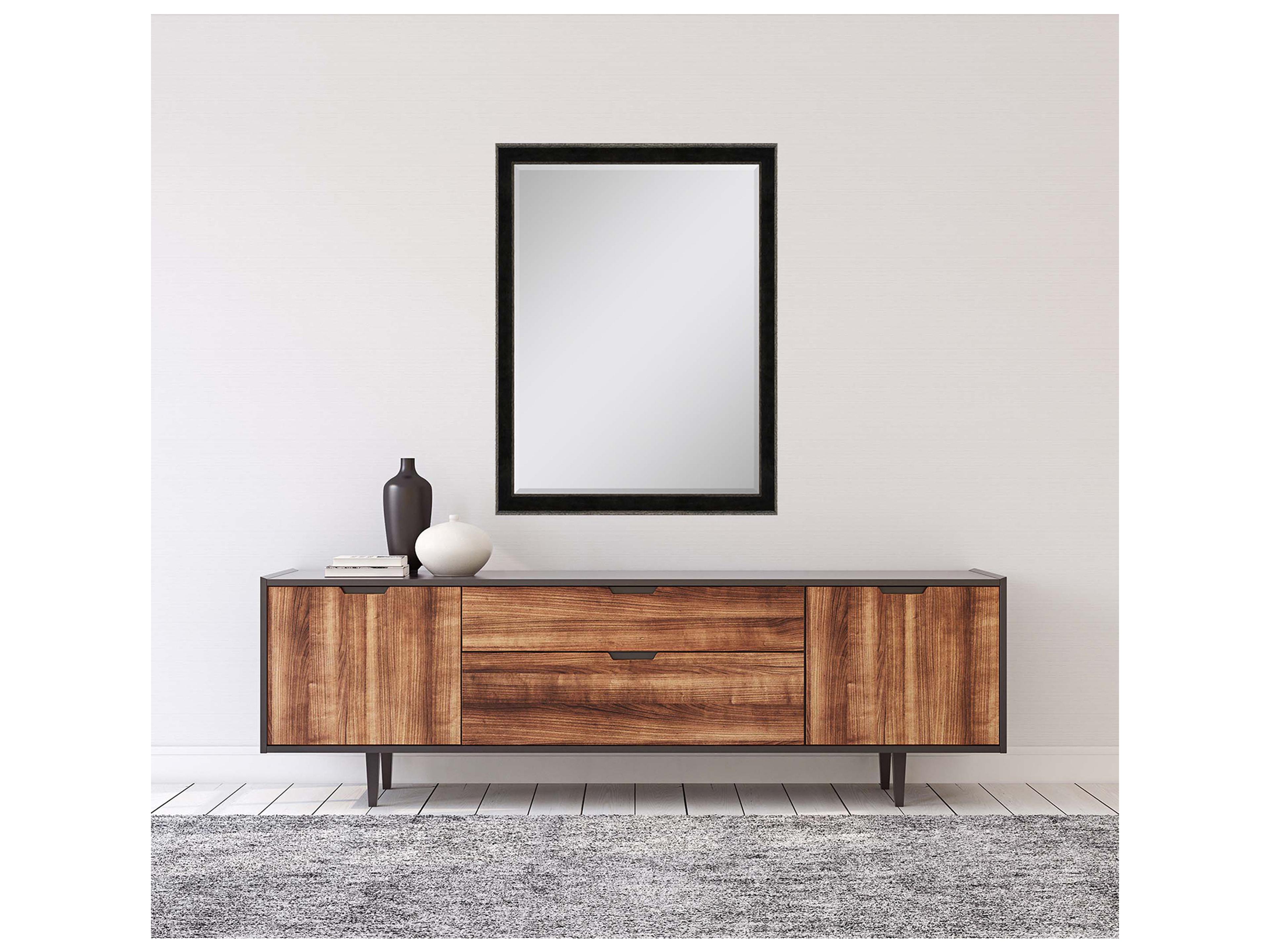 Paragon 535 Mirror Group Black Metallic Silvered Wall Rectangular Mirror