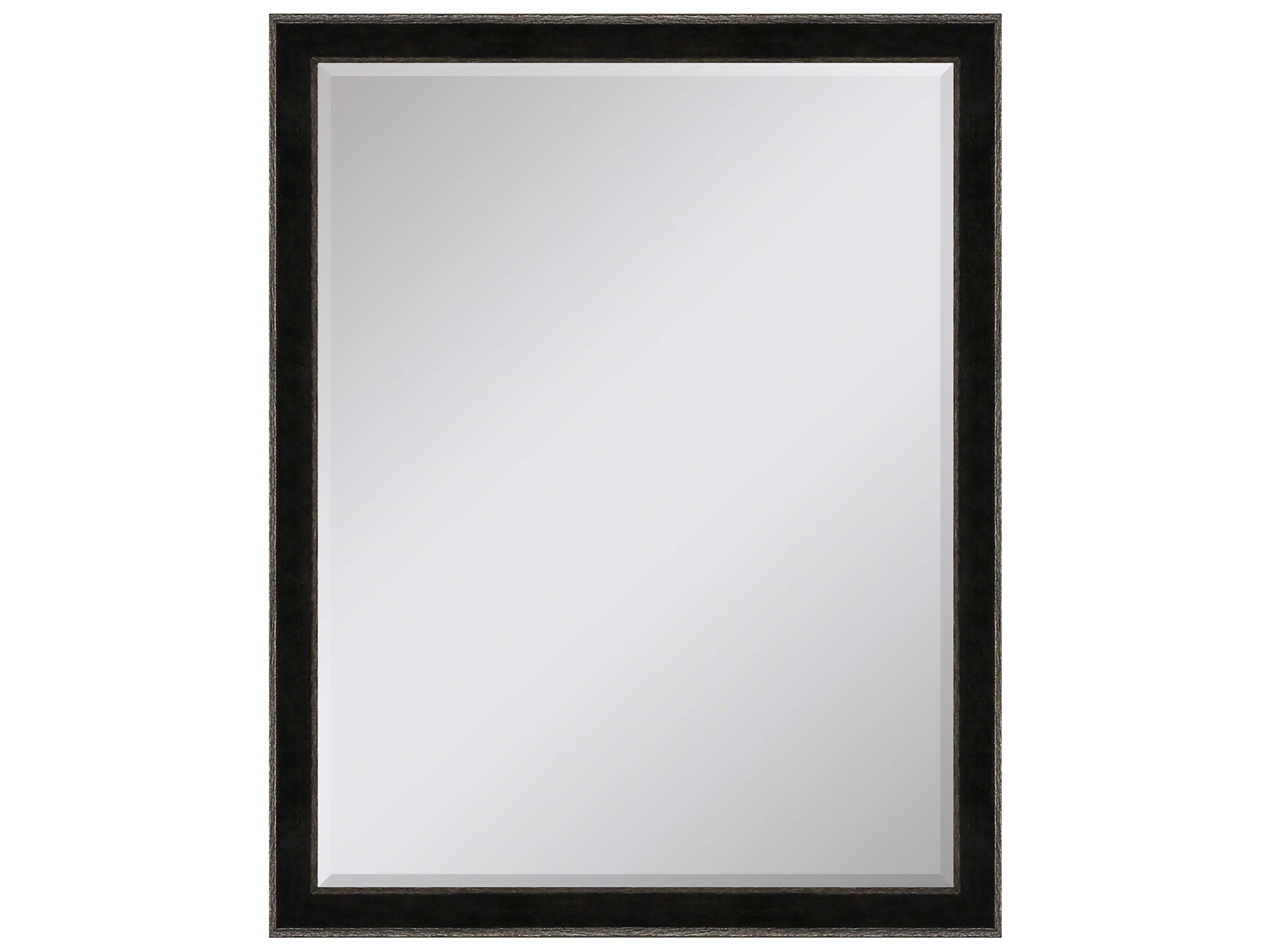 535 Mirror Group Black Metallic Silvered Wall Rectangular Mirror