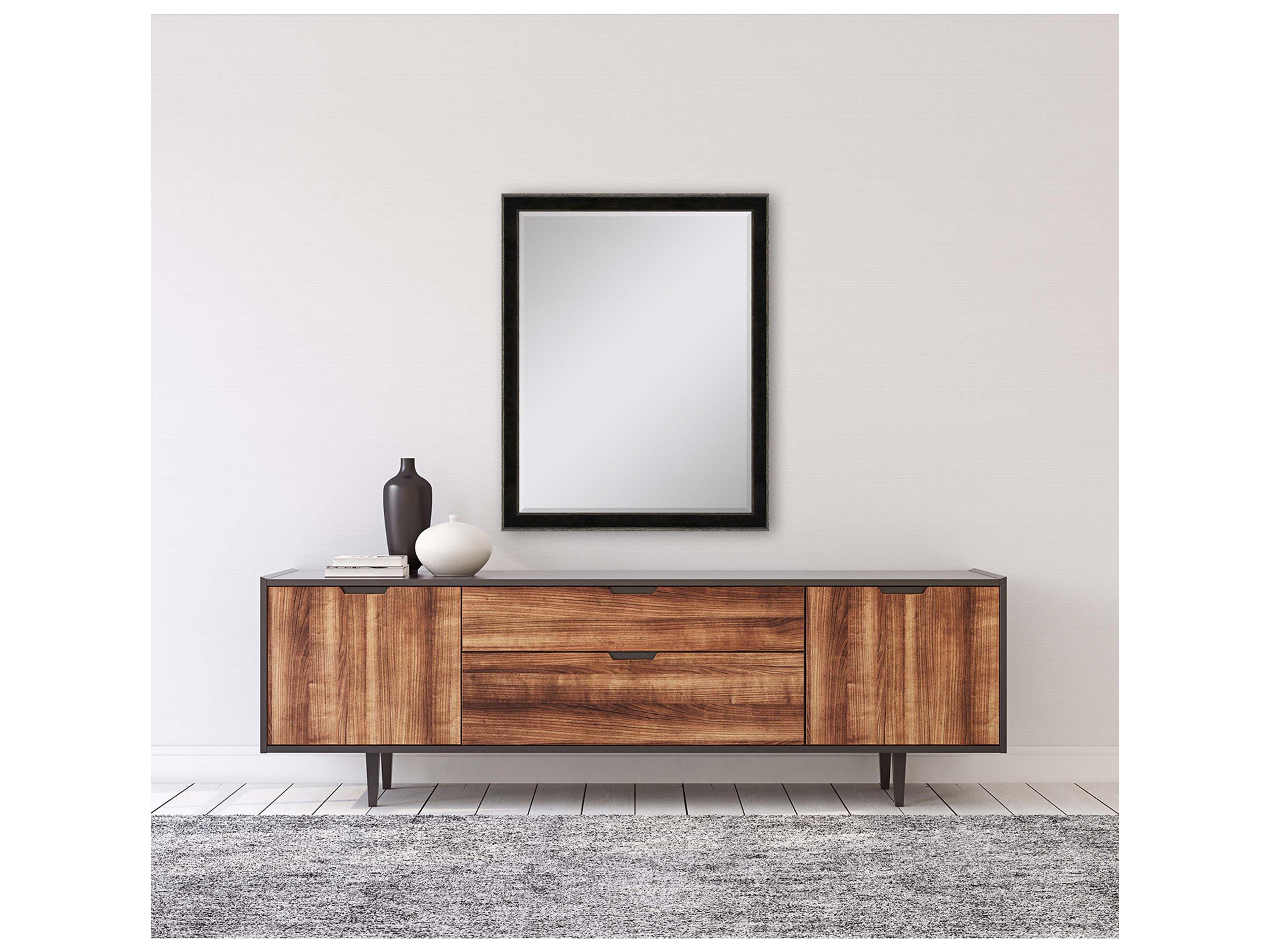 Paragon 535 Mirror Group Black Metallic Silvered Wall Rectangular Mirror