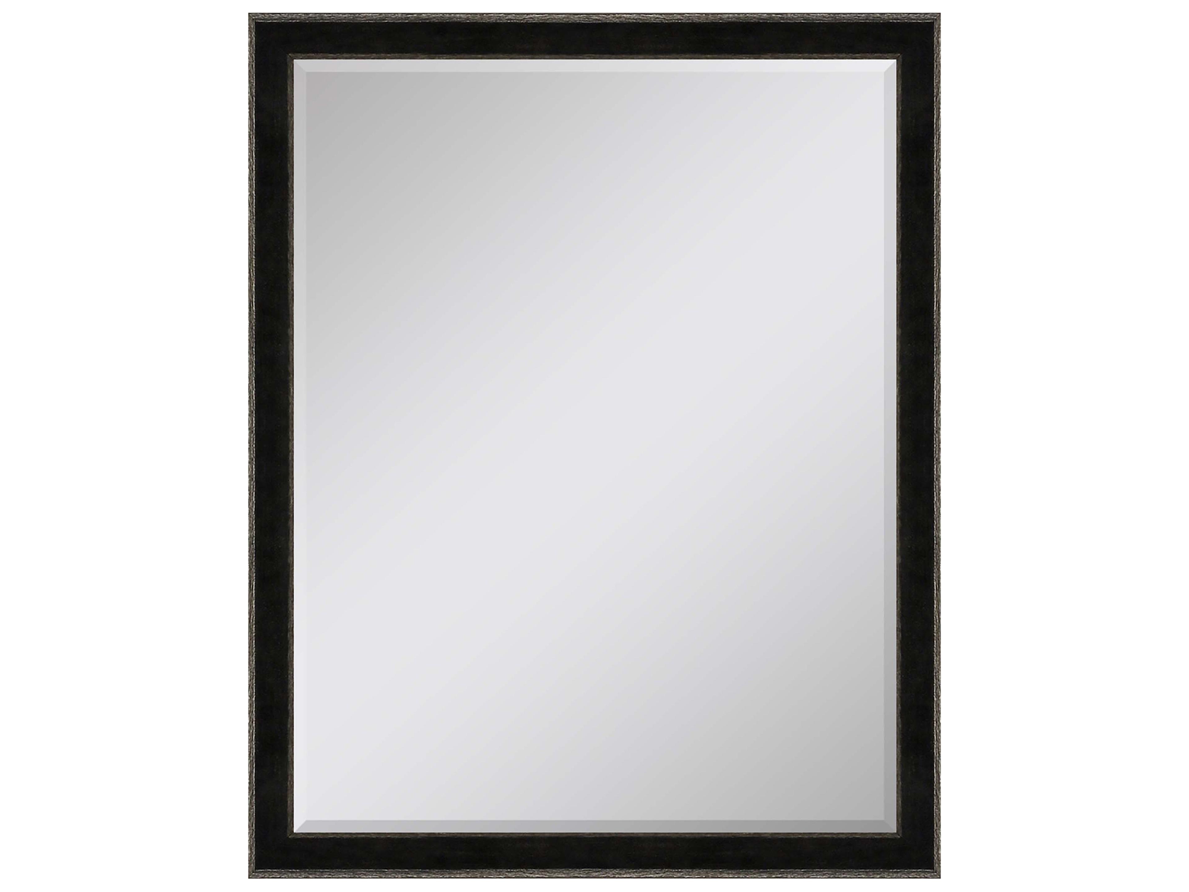 535 Mirror Group Black Metallic Silvered Wall Rectangular Mirror