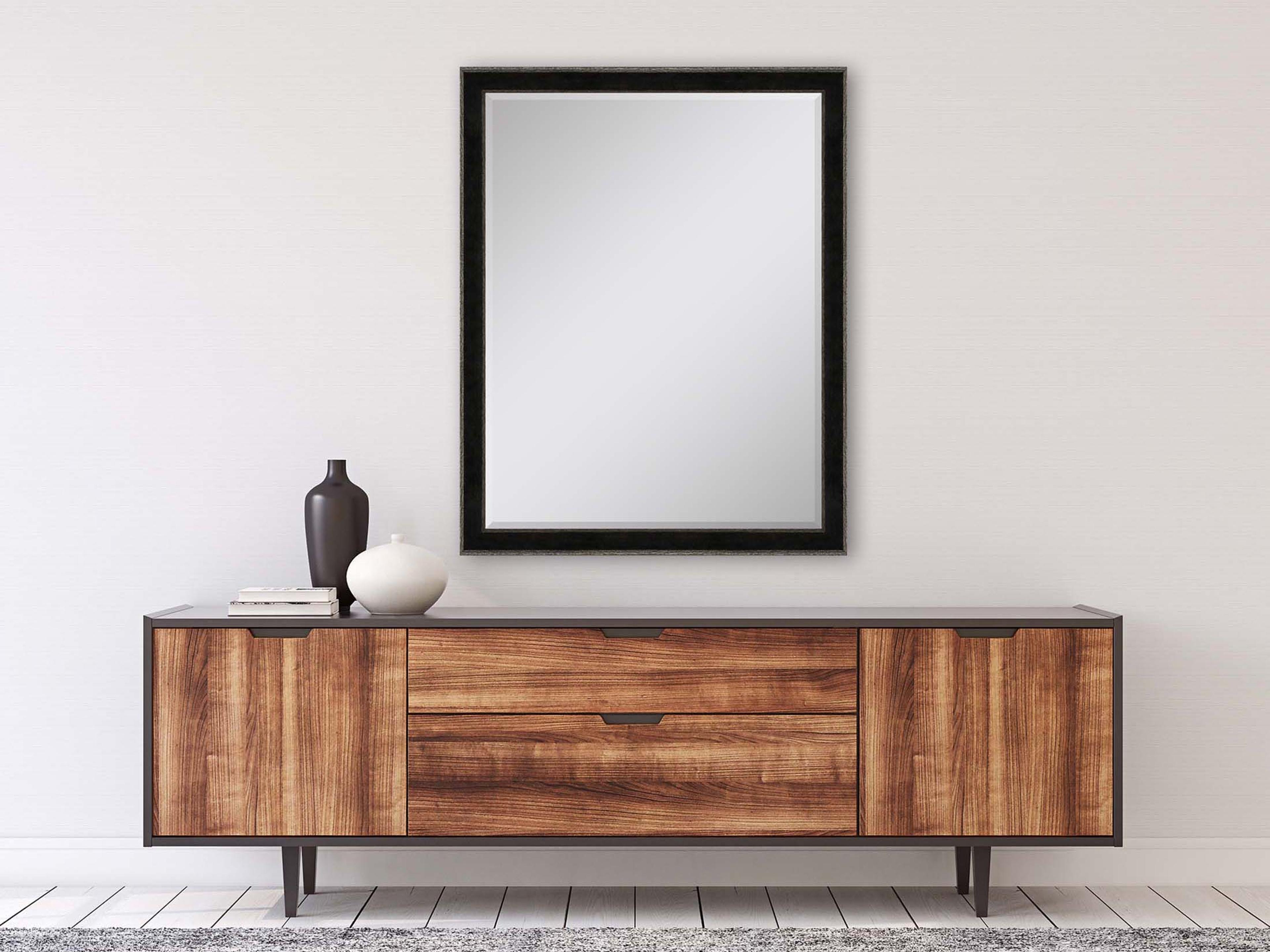 Paragon 535 Mirror Group Black Metallic Silvered Wall Rectangular Mirror