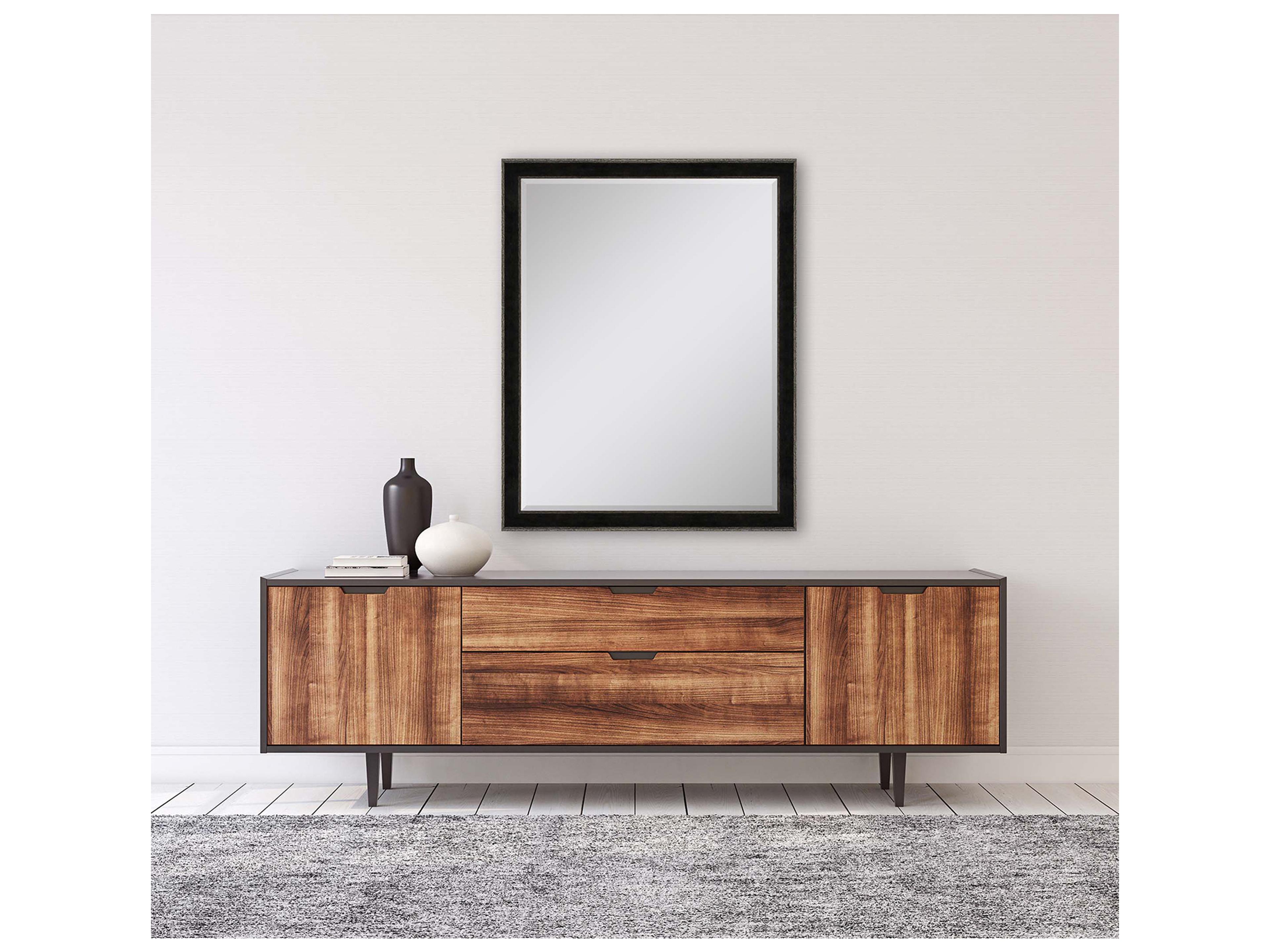 Paragon 535 Mirror Group Black Metallic Silvered Wall Rectangular Mirror