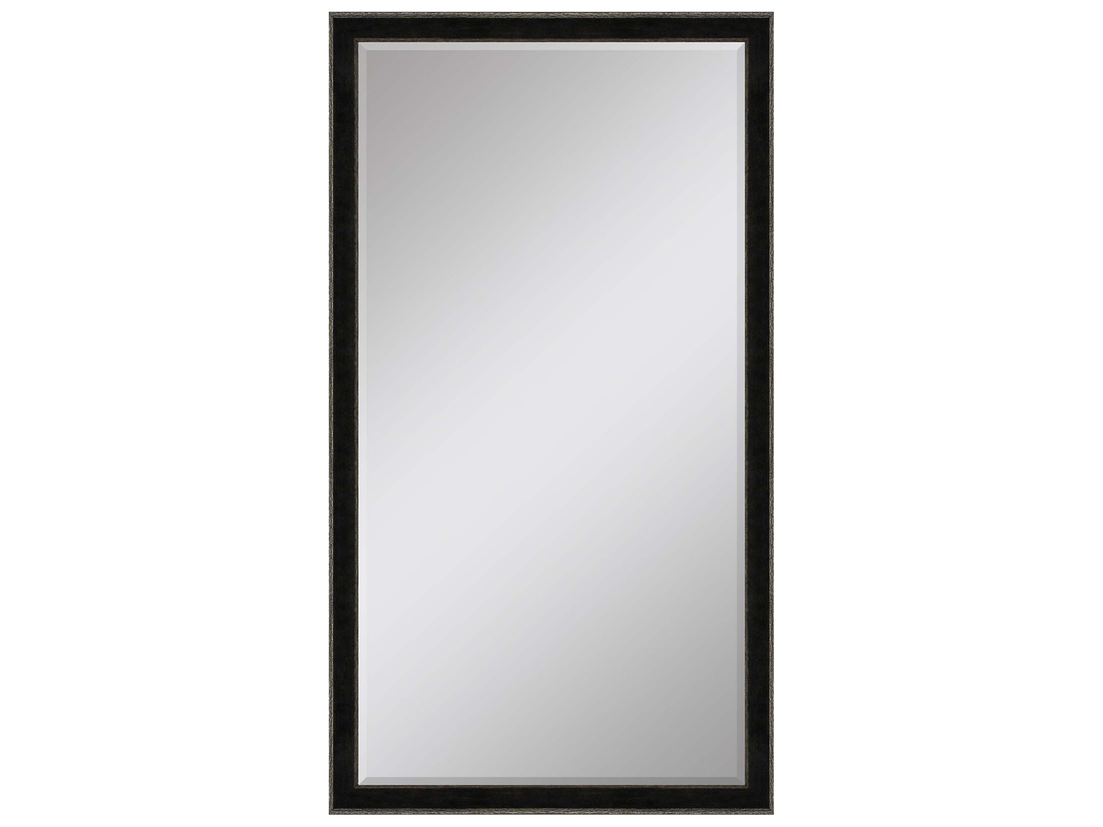 535 Mirror Group Black Metallic Silvered Wall Rectangular Mirror