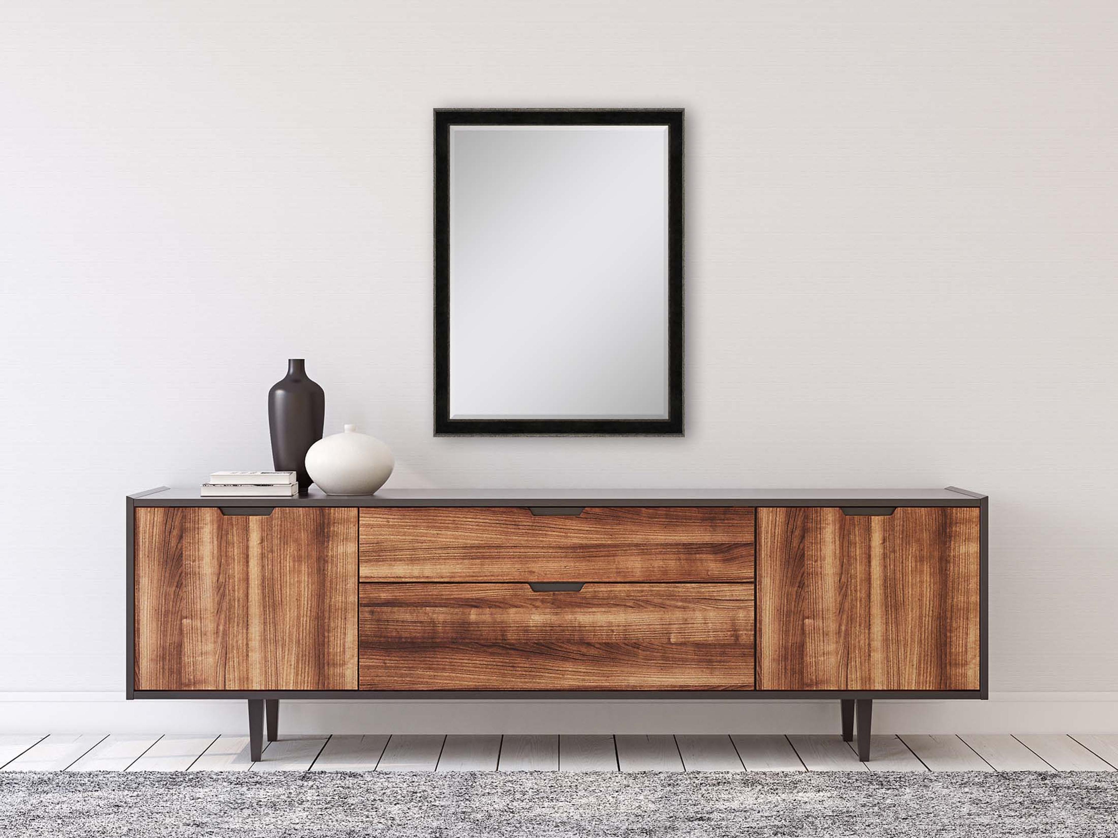 Paragon 535 Mirror Group Black Metallic Silvered Wall Rectangular Mirror