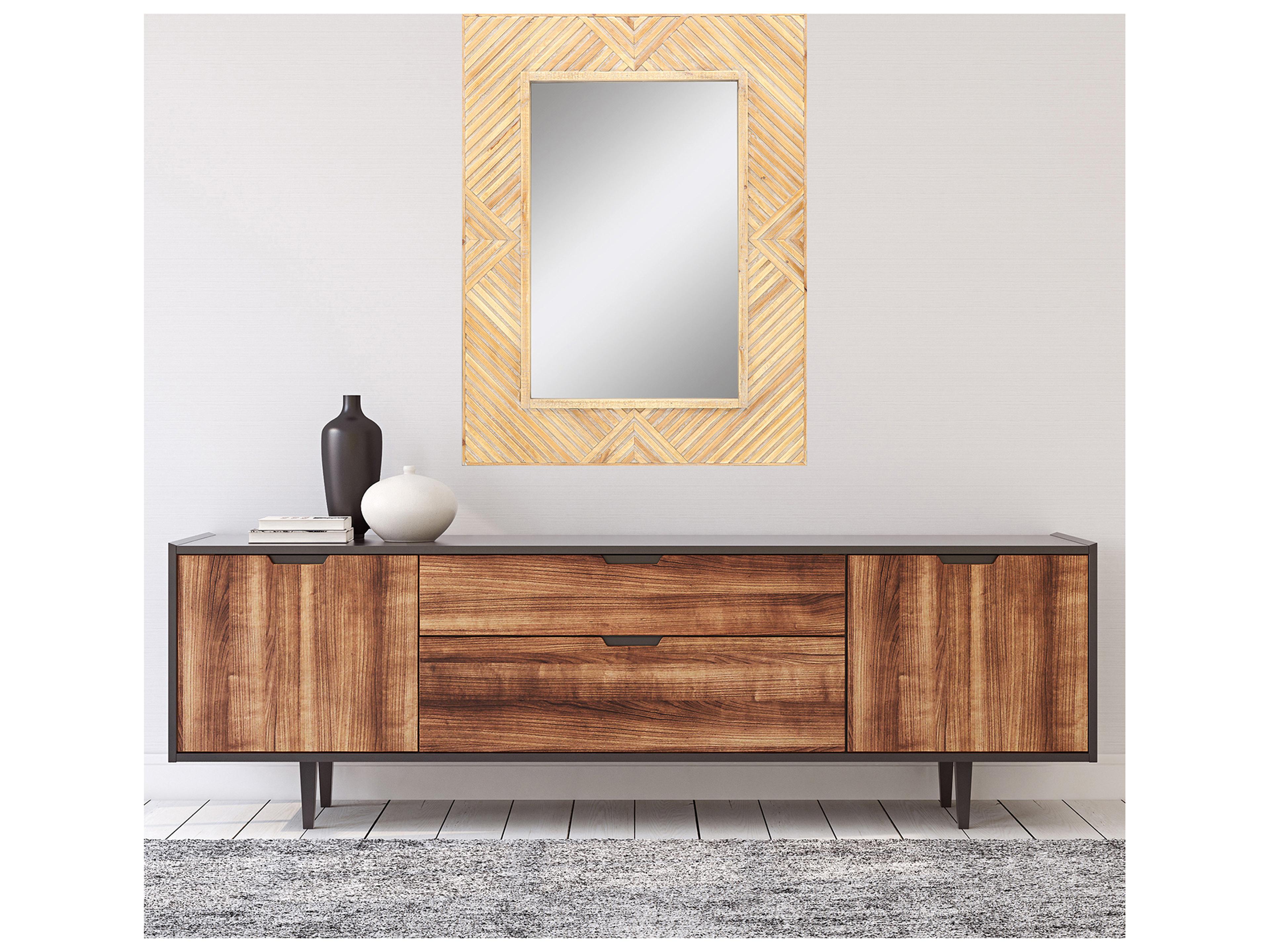 Paragon Martin Brown Neutral Silvered Wall Mirror Rectangular