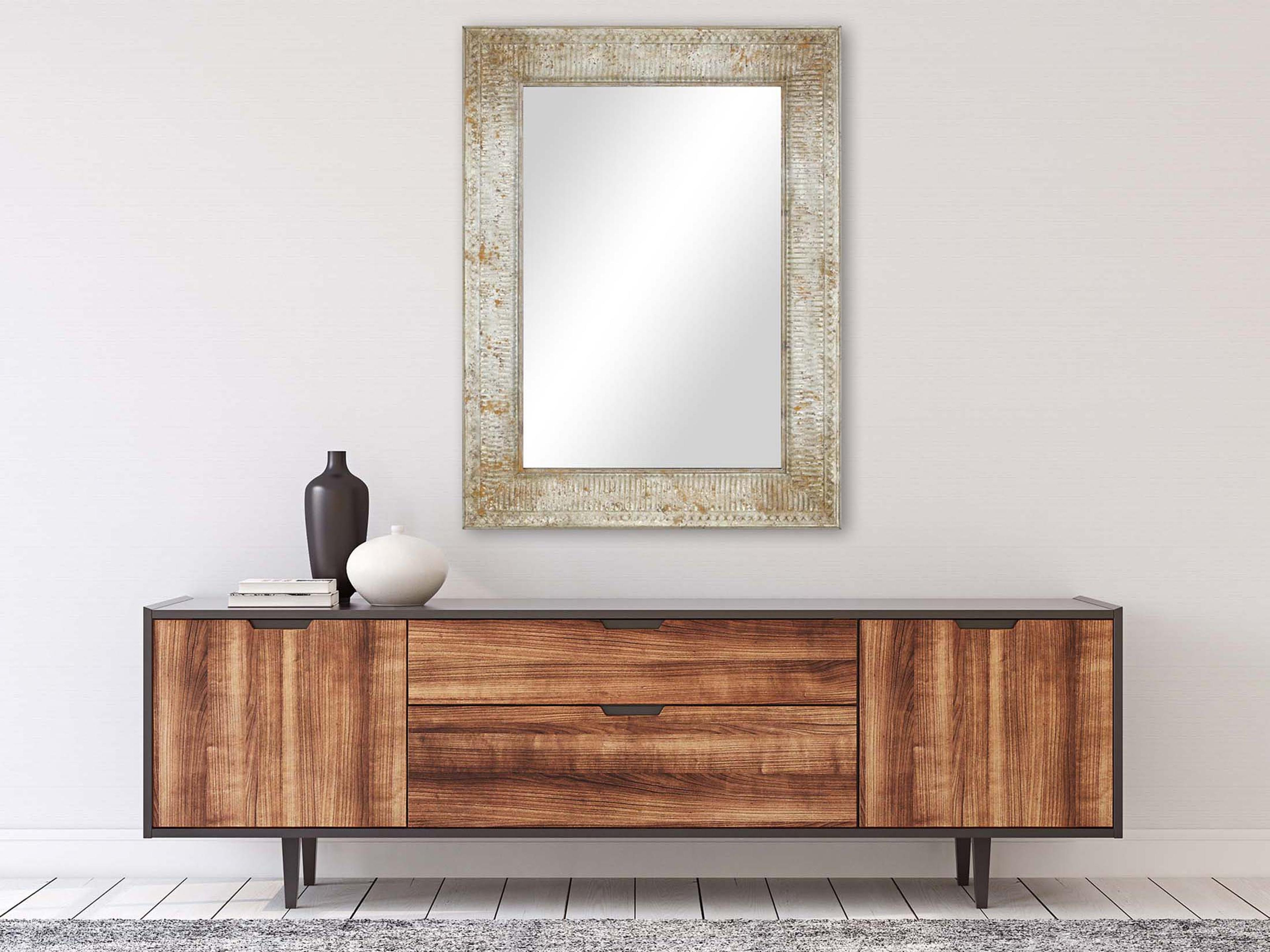 Paragon Discovery Neutral Metallic Silvered Wall Mirror Rectangular