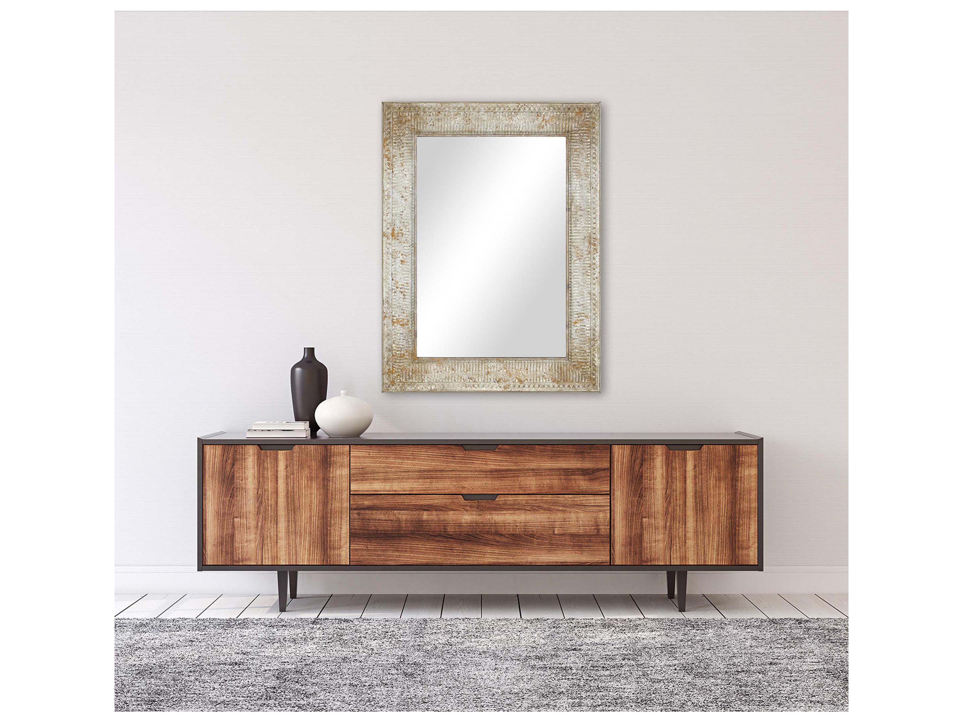 Paragon Discovery Neutral Metallic Silvered Wall Mirror Rectangular