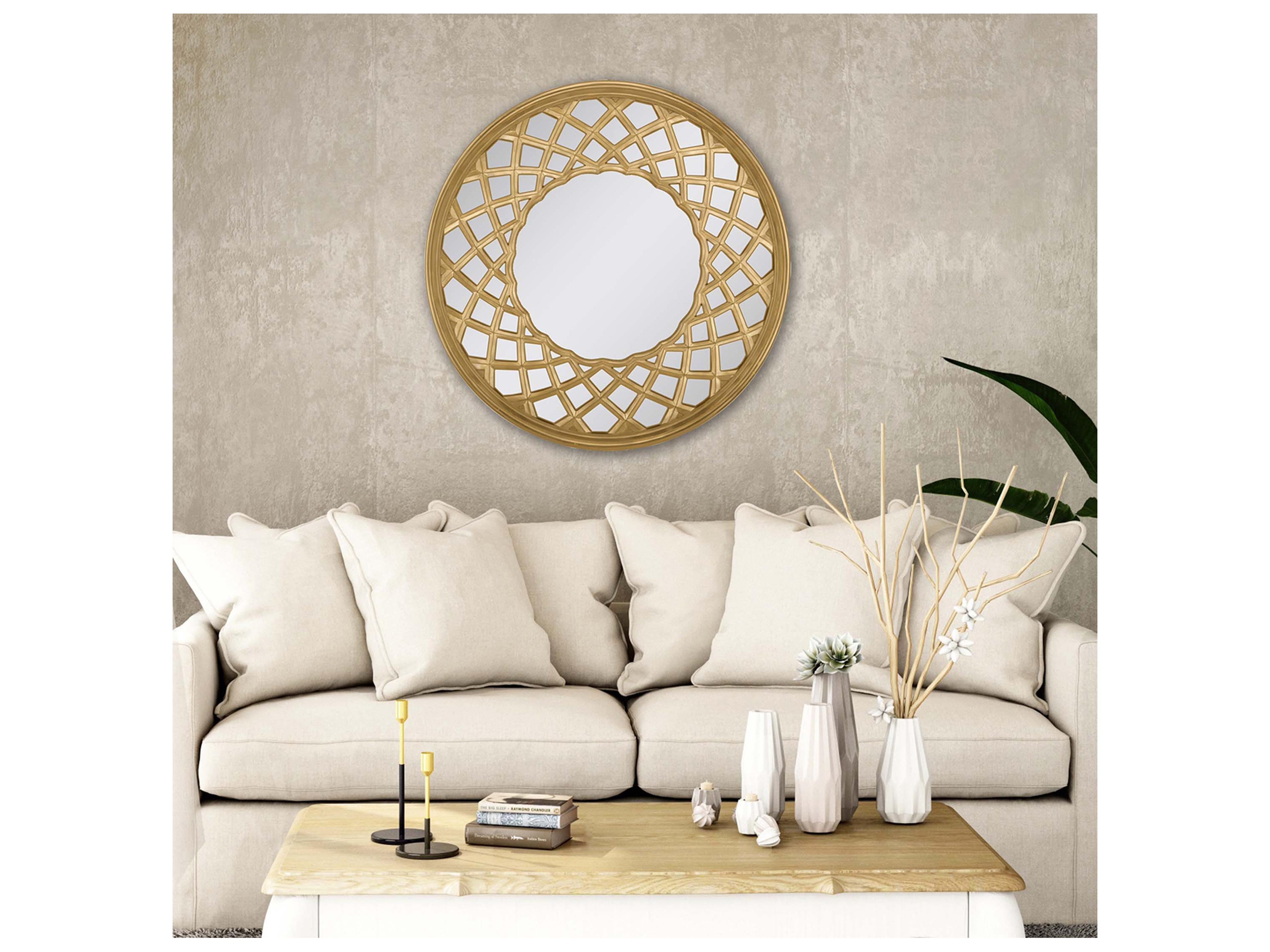 Paragon Golden Dream Metallic Silvered Wall Mirror Round