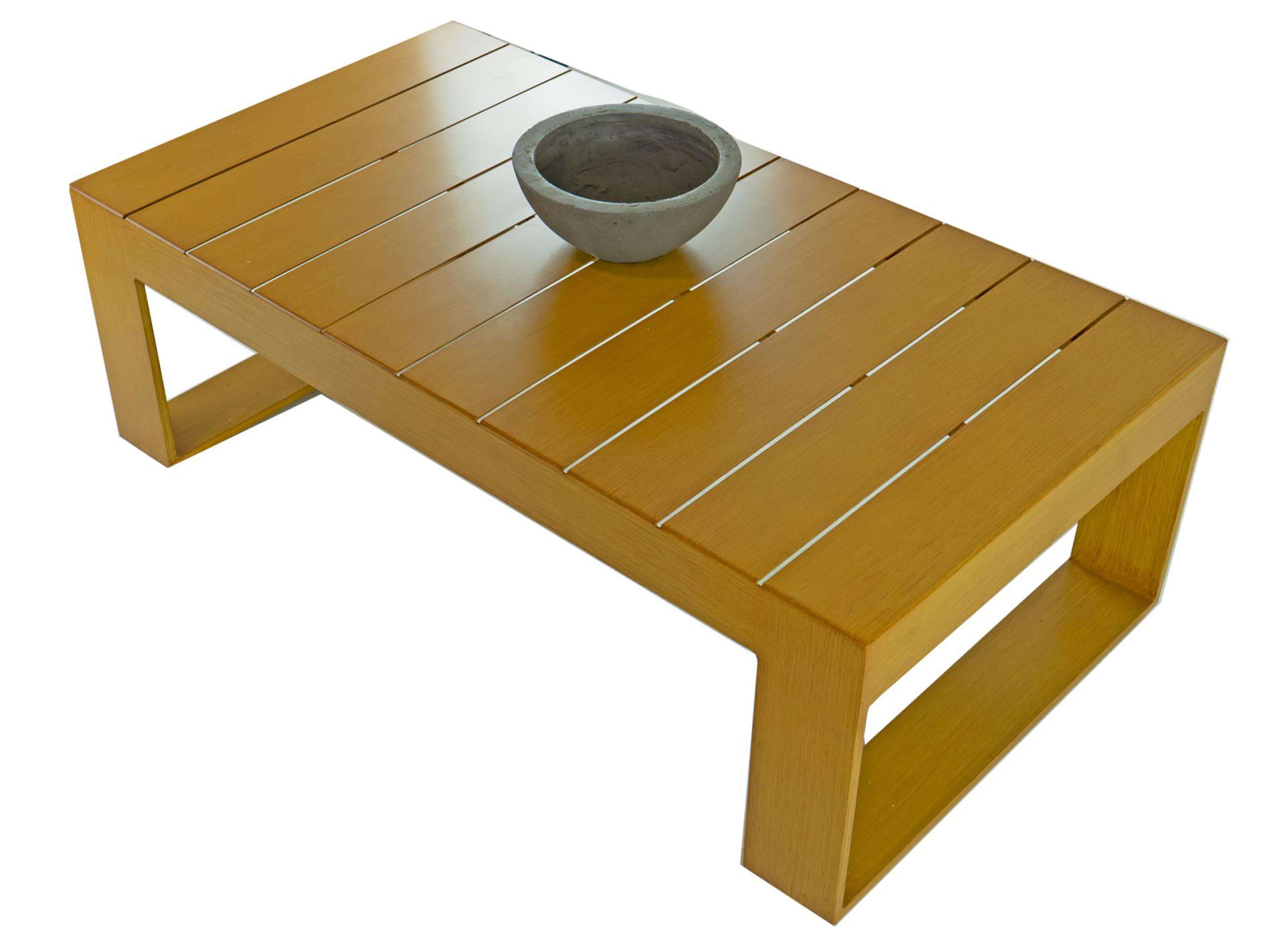 Axcess Inc Hampton Rectangular Outdoor Coffee Table in Faux Teak