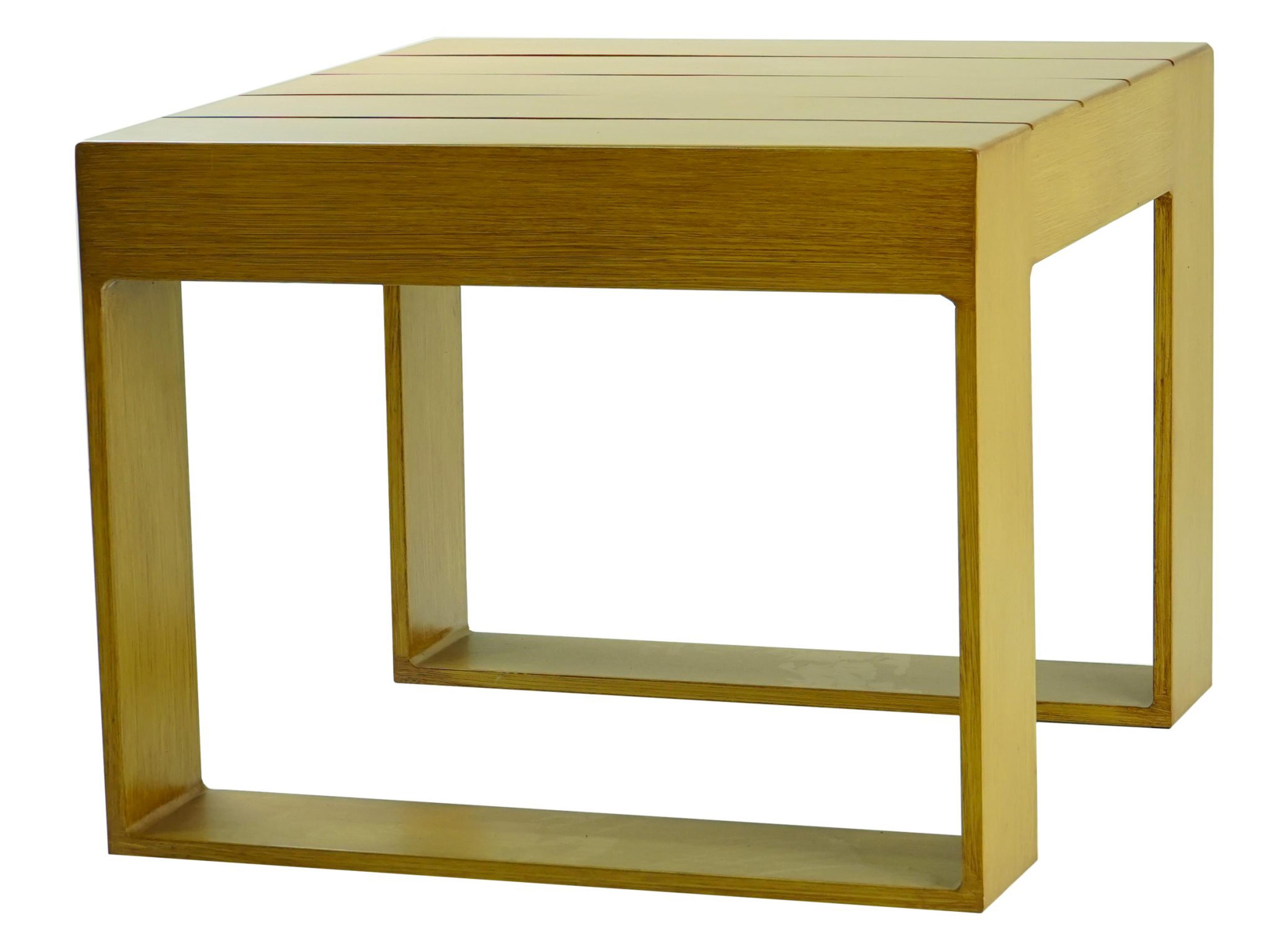 Axcess Inc Hampton Square Patio End Table in Faux Teak