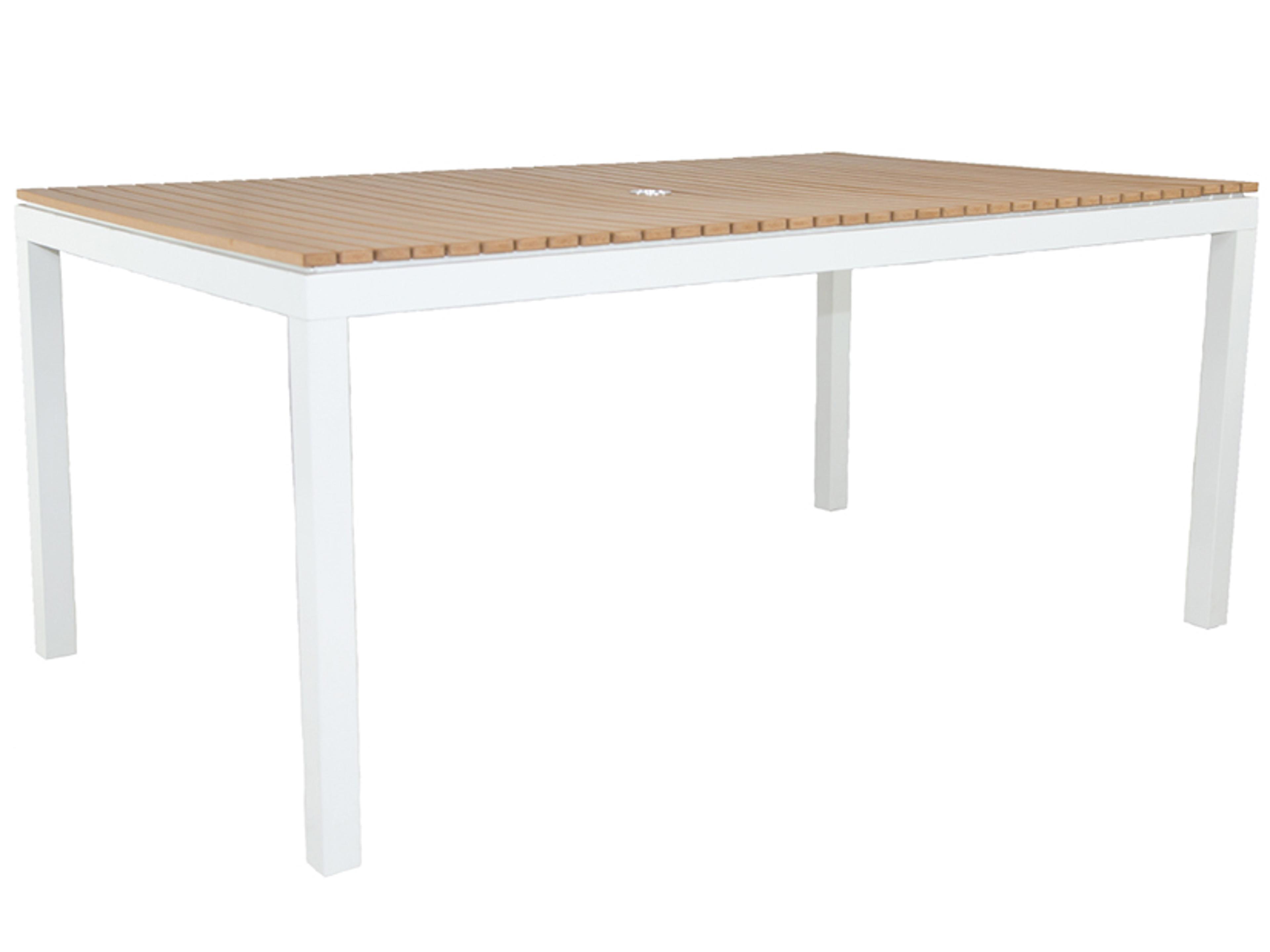 Axcess Inc Riviera Rectangular Outdoor Patio Dining Table White