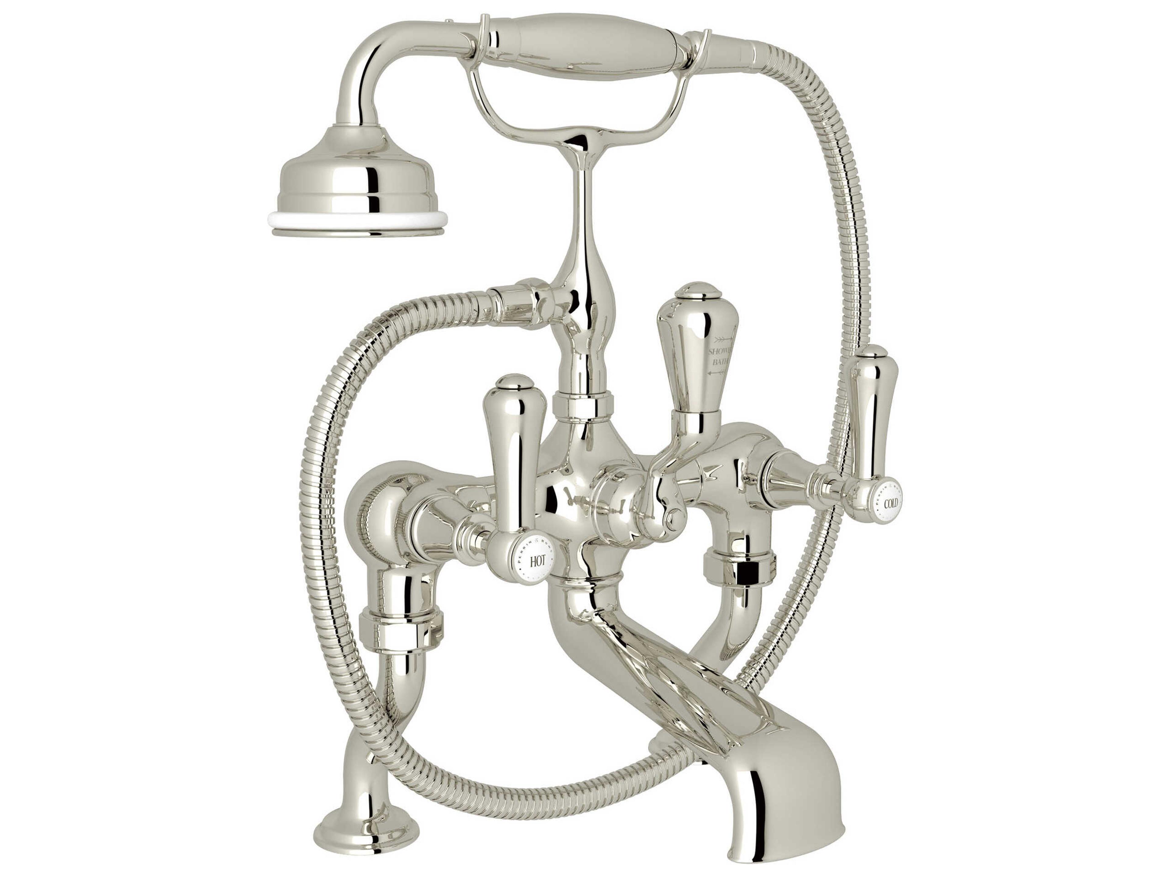 Perrin and Rowe Georgian Era Polished Nickel Exposed Deck Mount Tub Filler