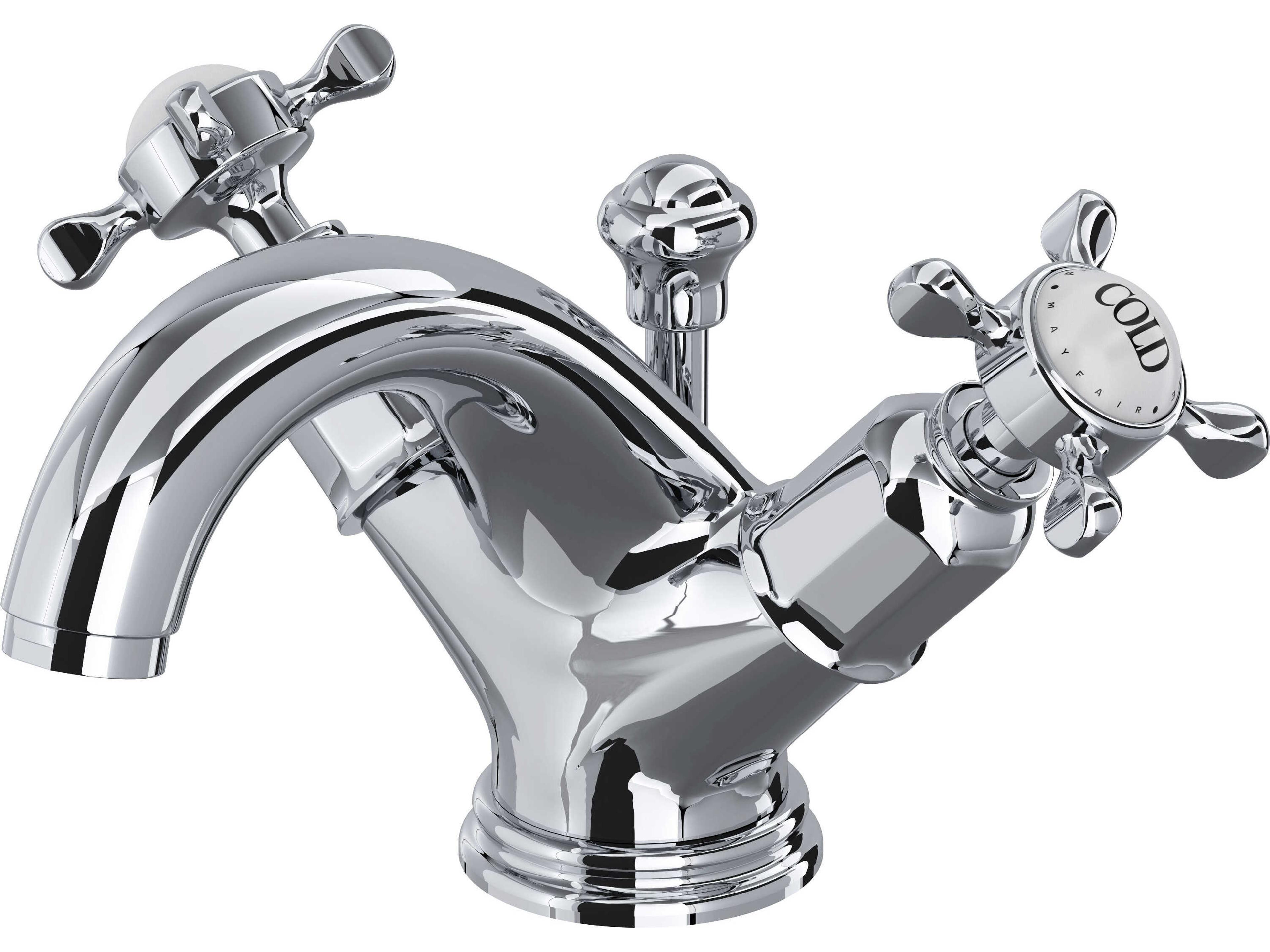 Edwardian Polished Chrome Two Handle Lavatory Faucet