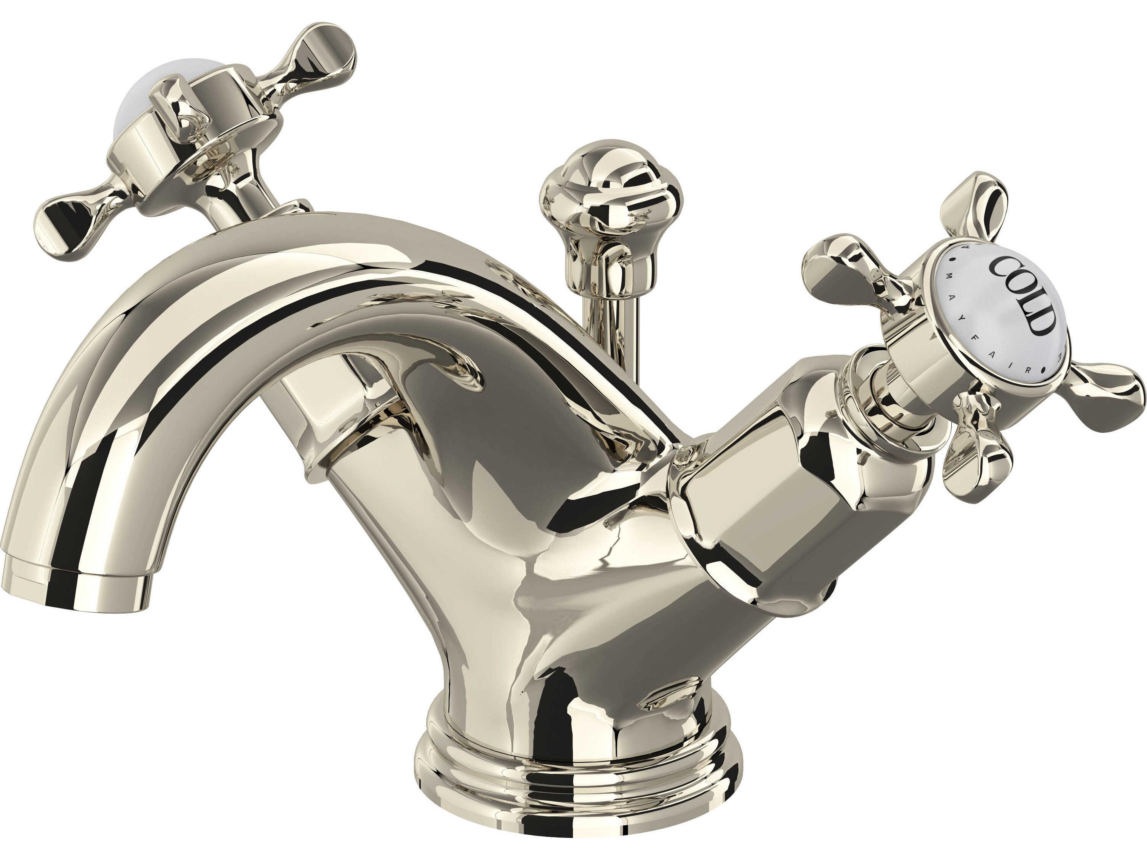 Edwardian Polished Nickel Two Handle Lavatory Faucet
