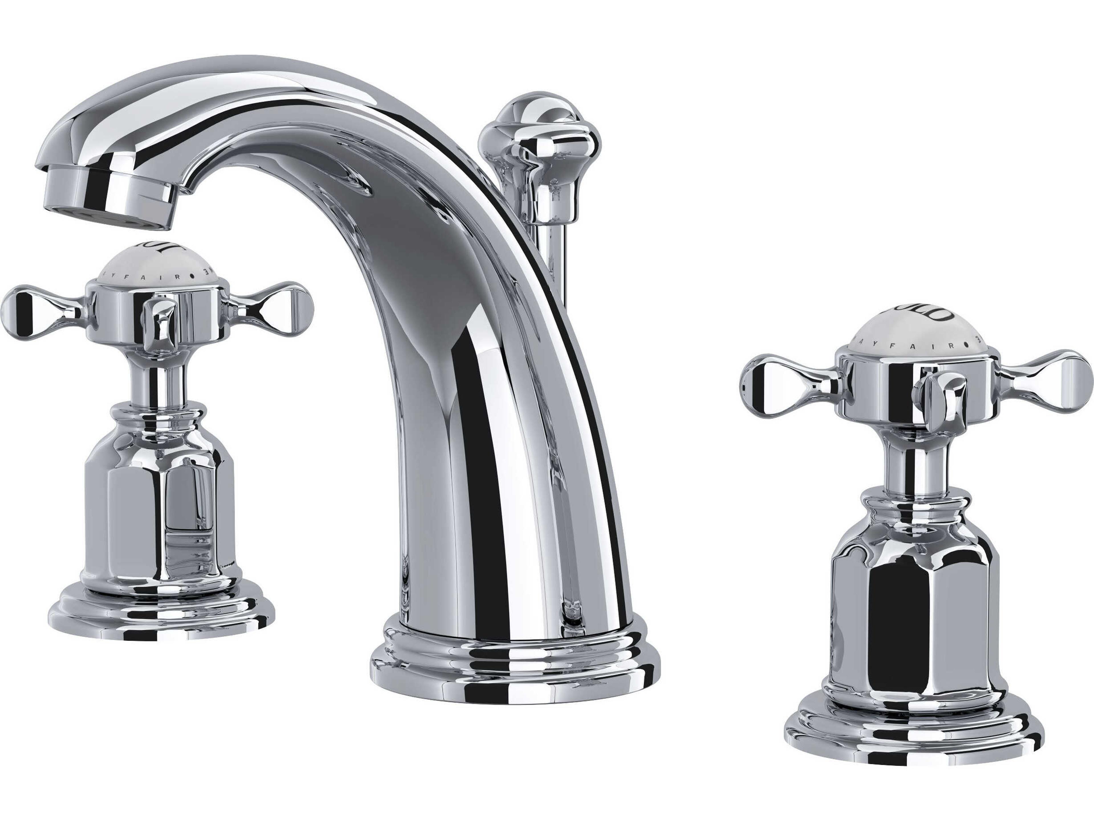 Perrin and Rowe Edwardian Polished Chrome Widespread Lavatory Faucet