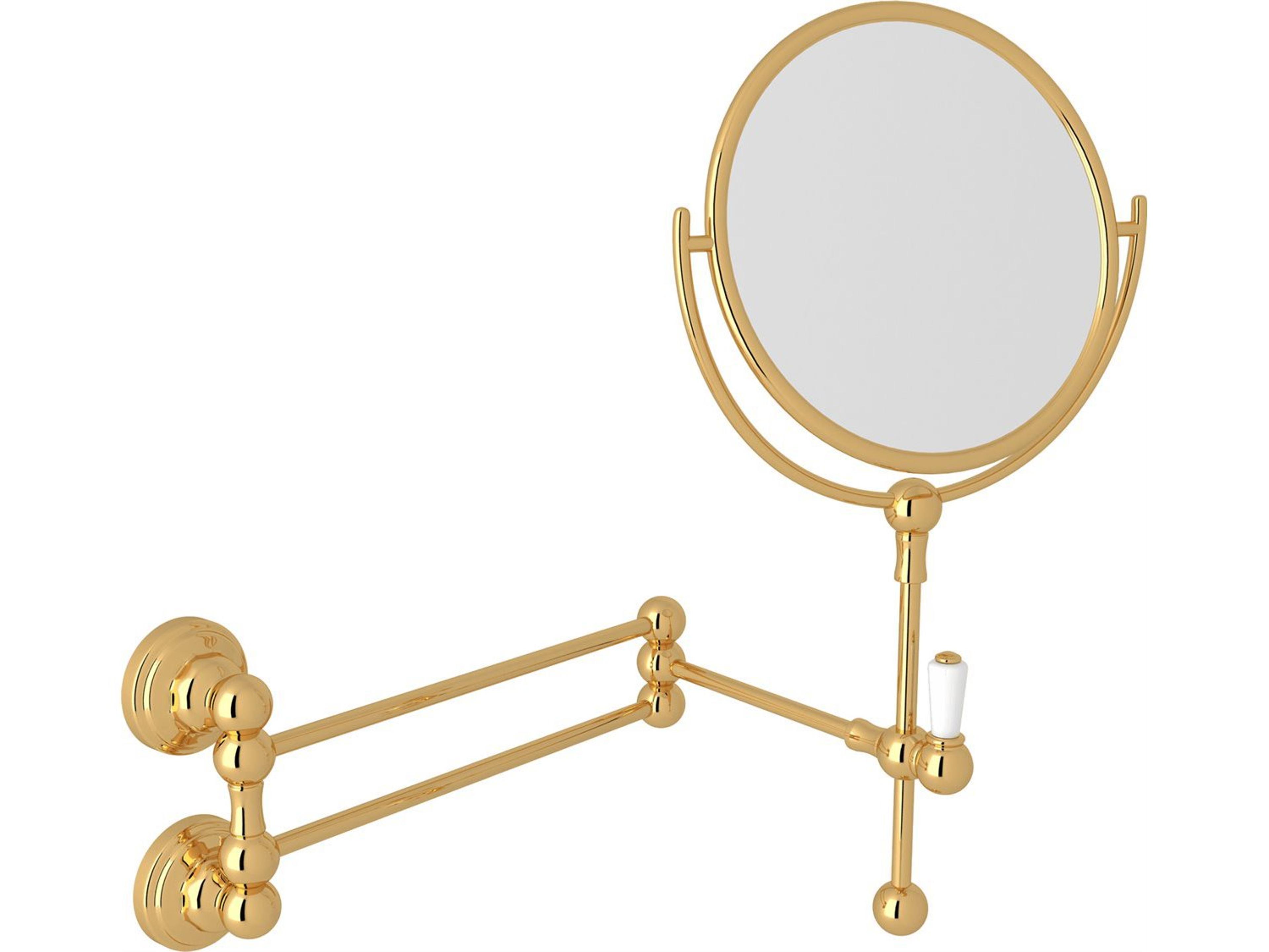 Edwardian Wall Mounted Shaving Mirror In English Gold
