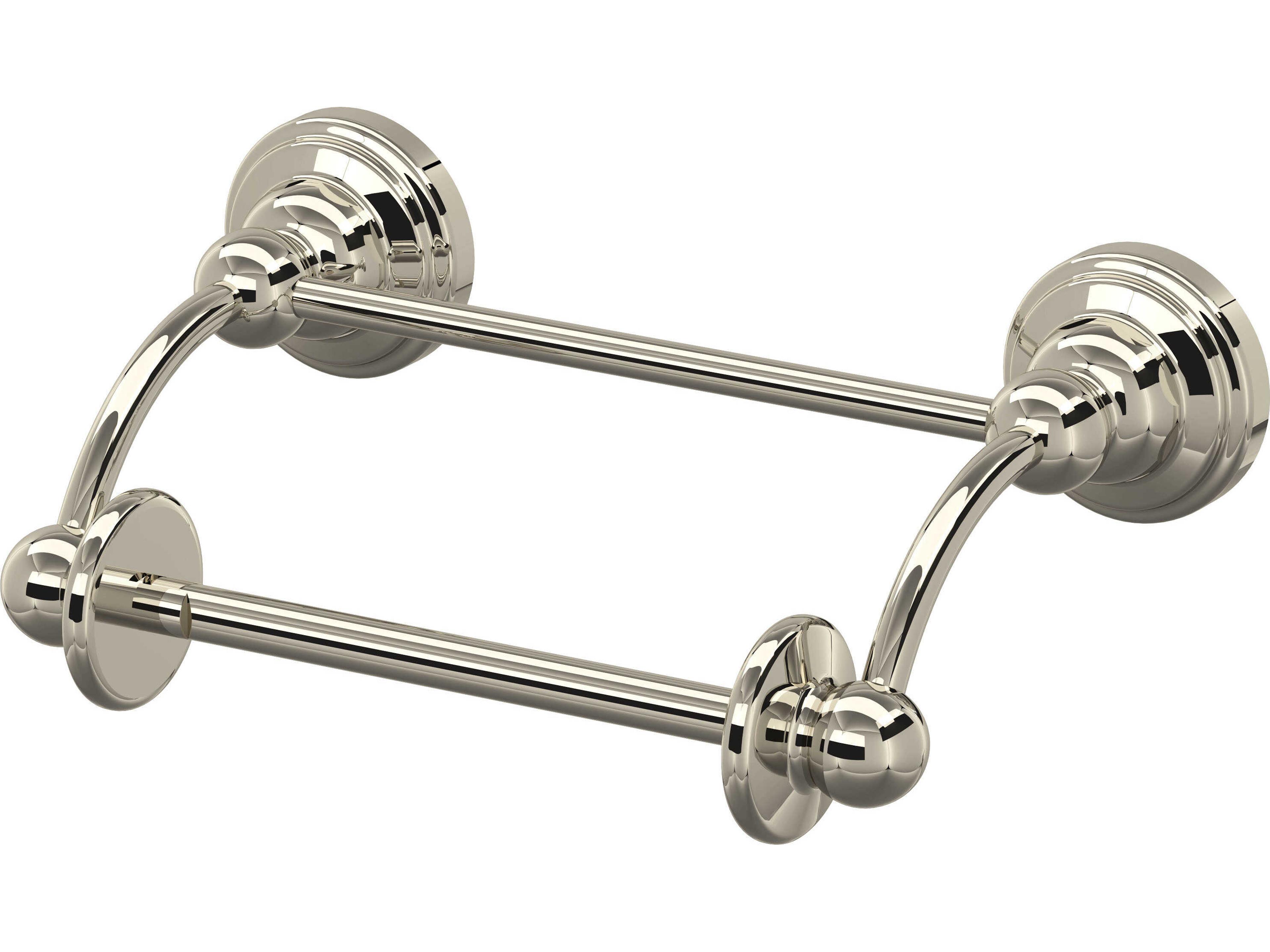 Perrin and Rowe Edwardian Polished Nickel Wall Mount Swing Arm Toilet Paper Holder with Lift Ar