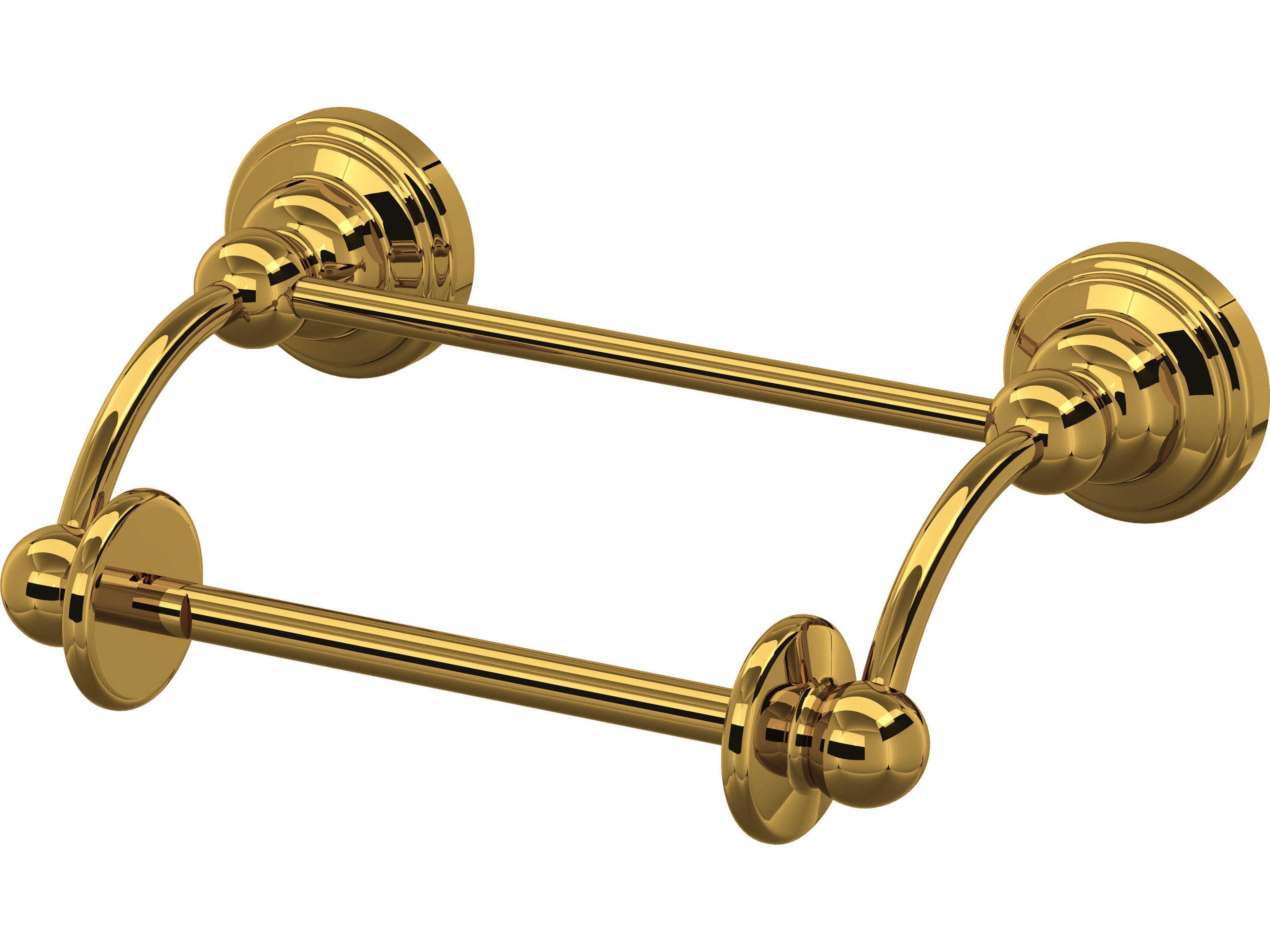 Edwardian Unlacquered Brass Toilet Paper Holder with Lift Arm