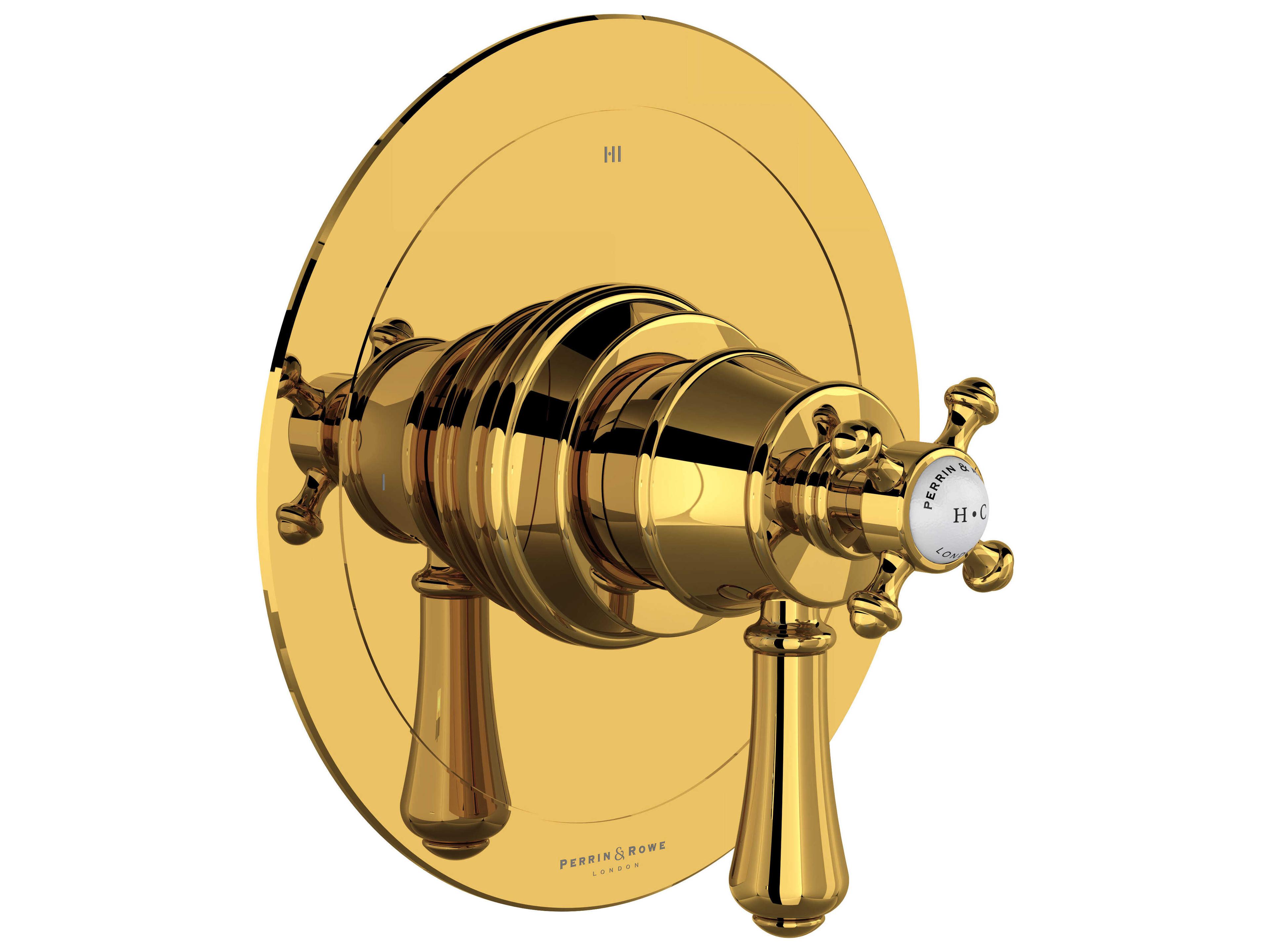 Georgian Era Unlacquered Brass Therm & Pressure Balance Trim