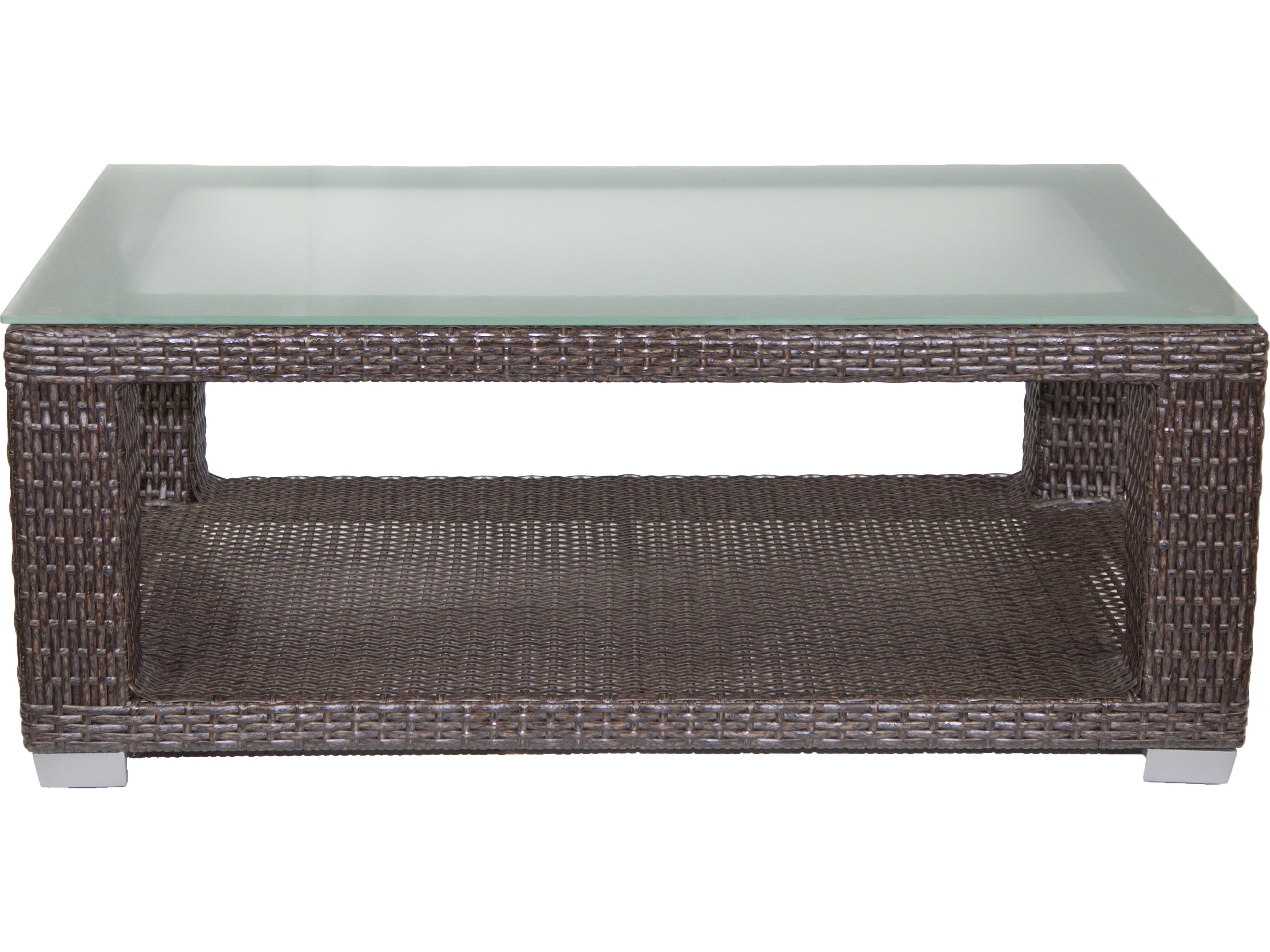 Axcess Inc Signature Outdoor Patio Coffee Table with Glass