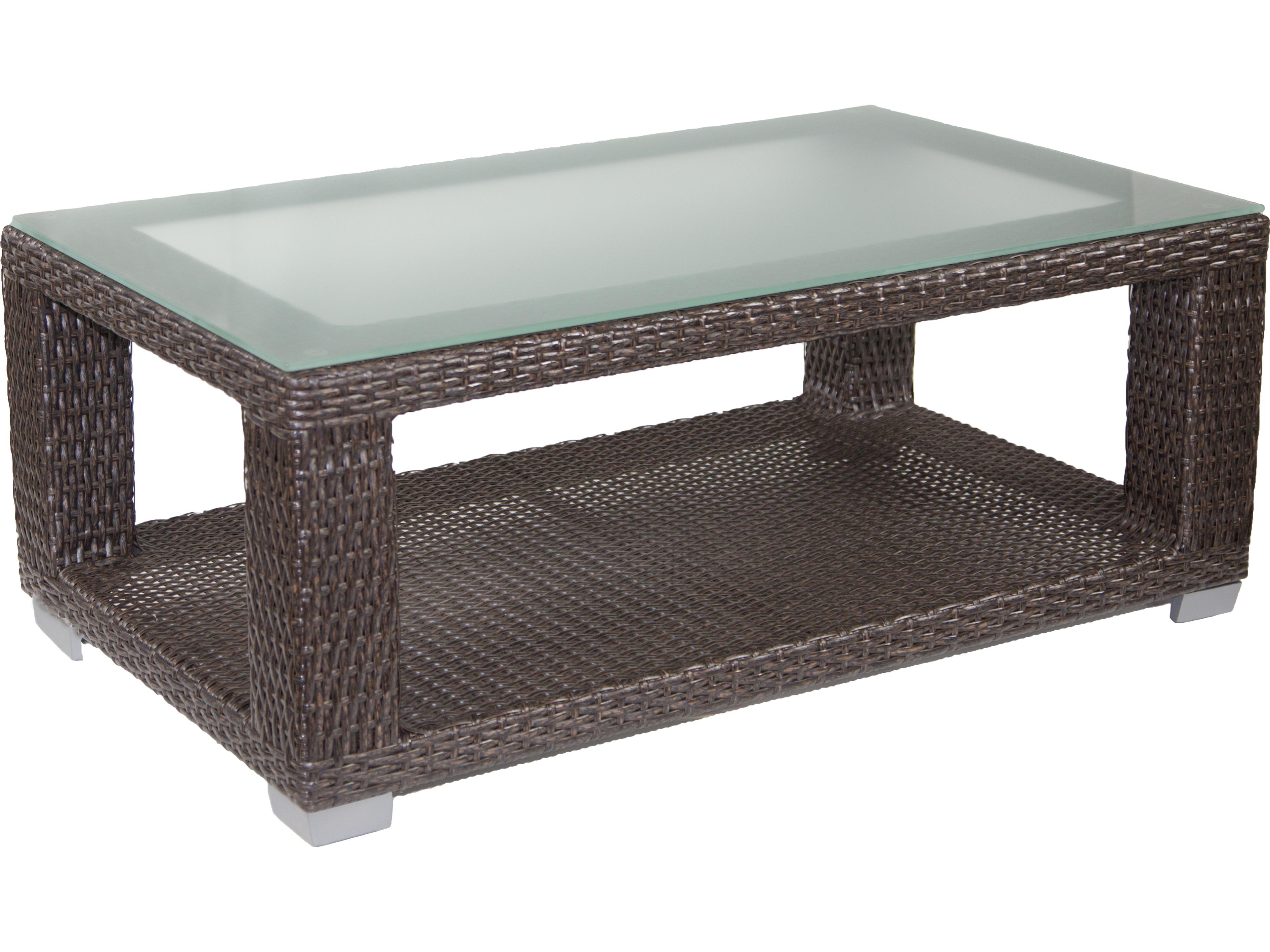 Axcess Inc Signature Outdoor Patio Coffee Table with Glass