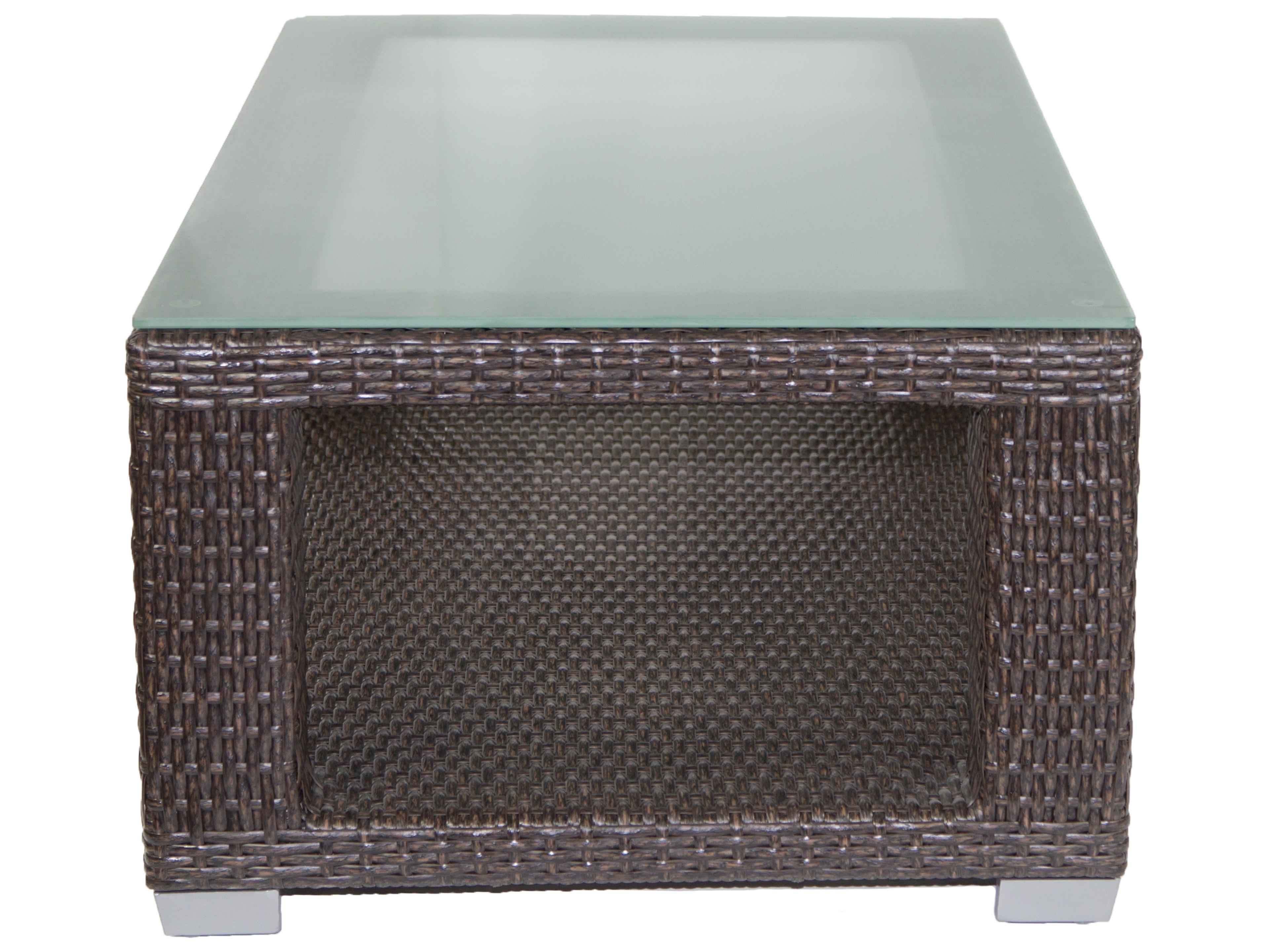 Axcess Inc Signature Outdoor Patio Coffee Table with Glass