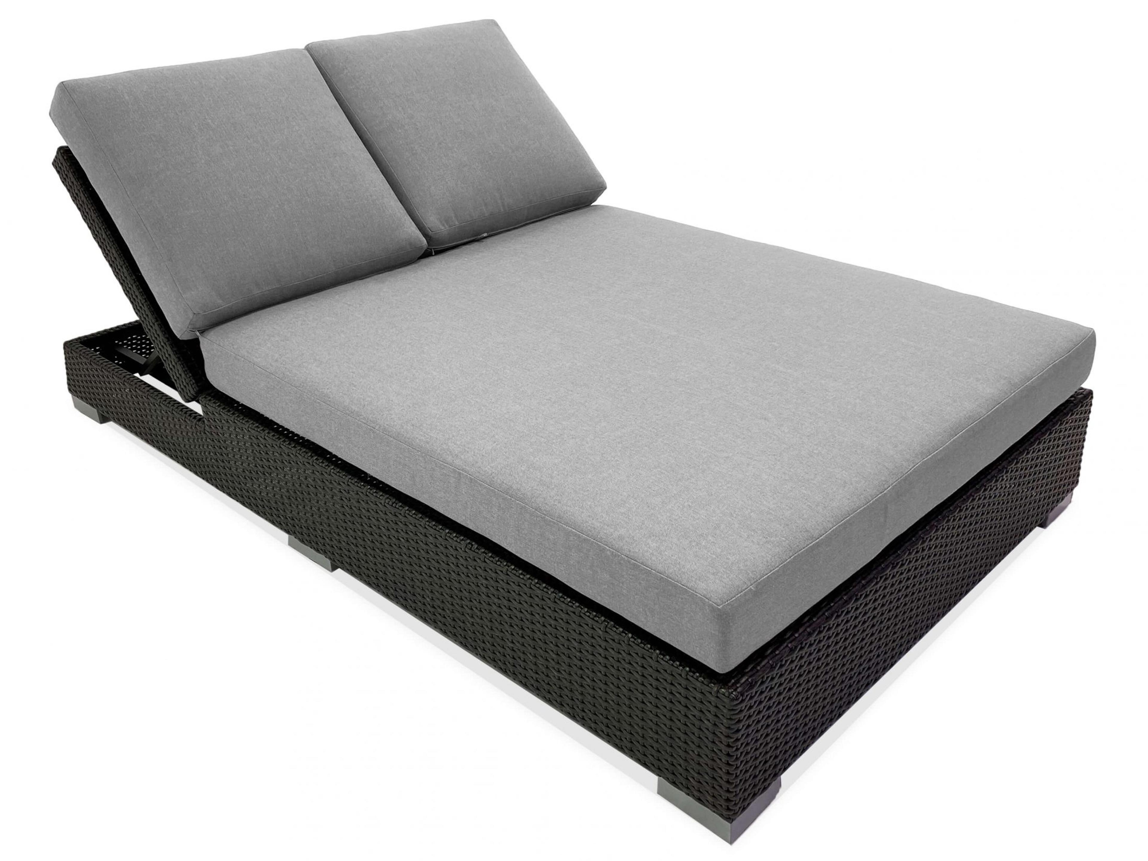 Signature Double Armless Outdoor Patio Chaise-Signature Brown