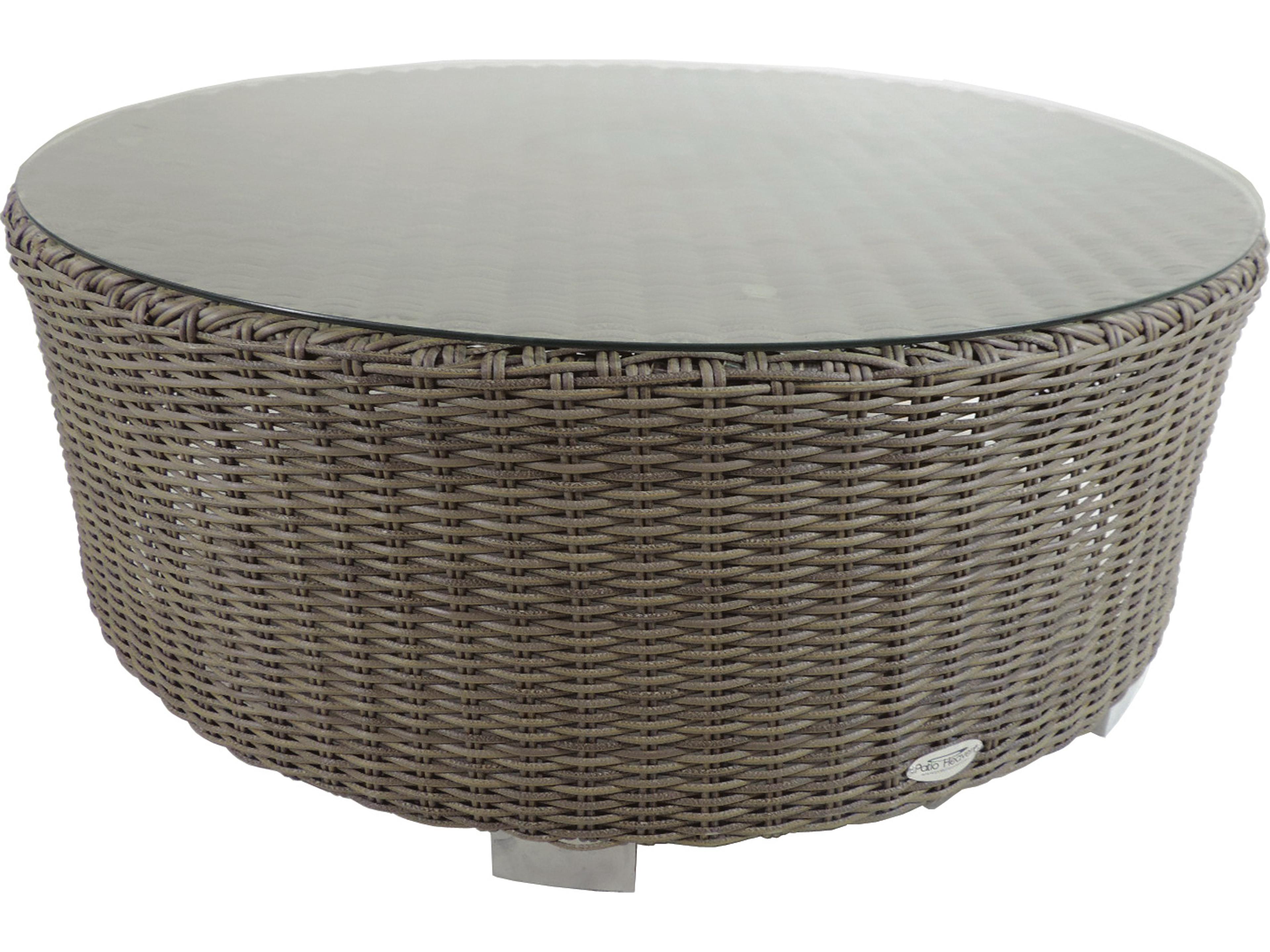 Axcess Inc Round Outdoor Patio Coffee Table Grey