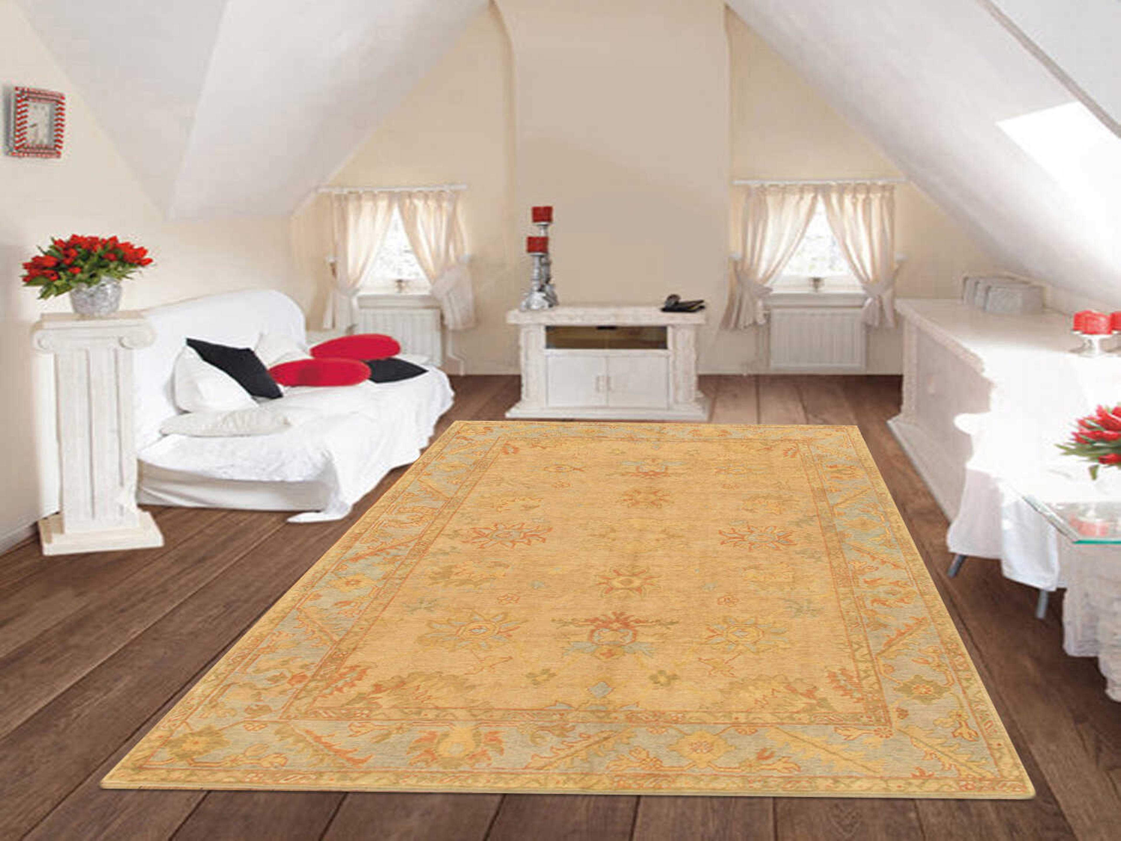 Pasargad Home Oushak Bordered Area Rug