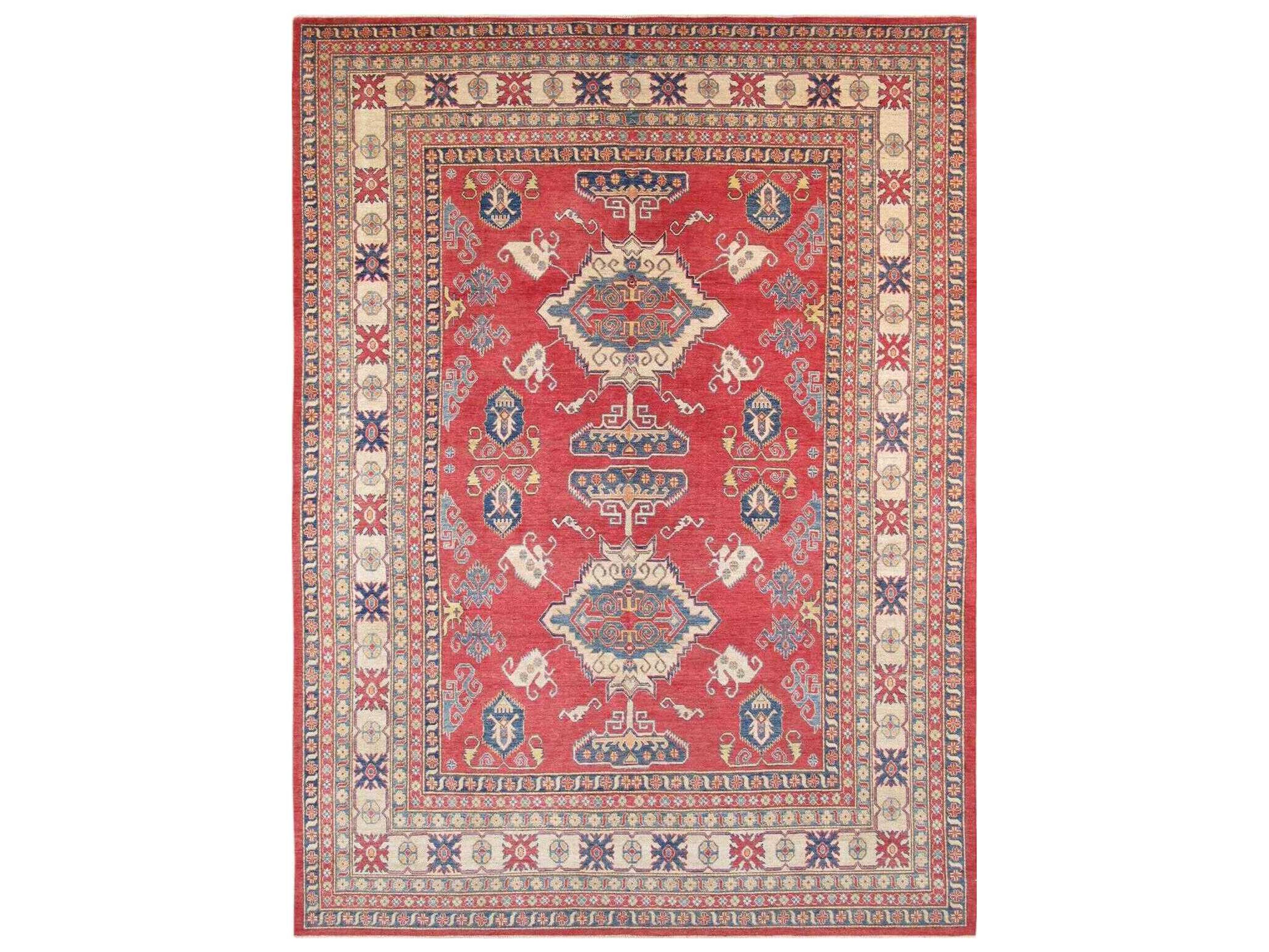 Kazak Bordered Area Rug