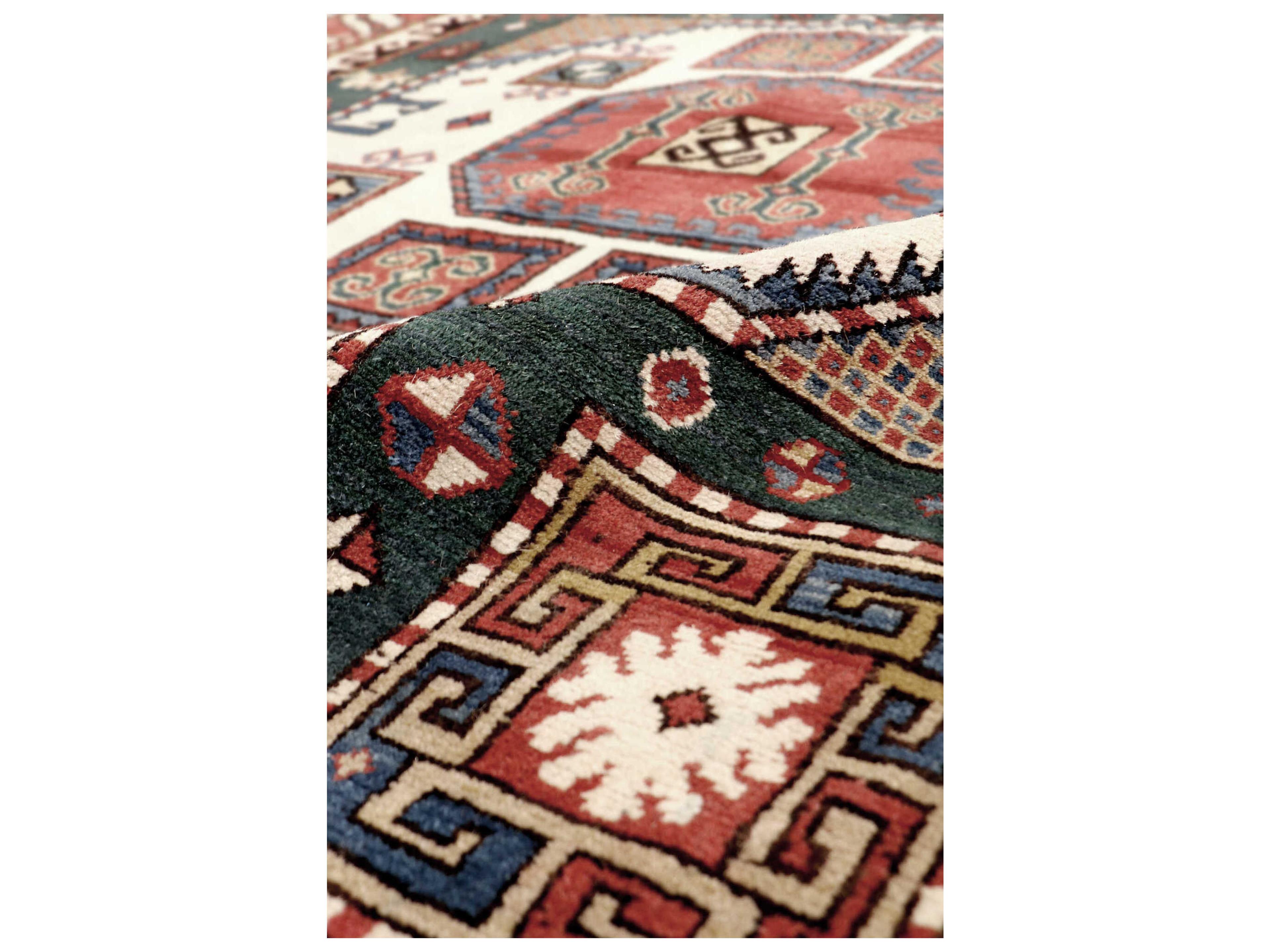 Pasargad Home Kazak Bordered Area Rug