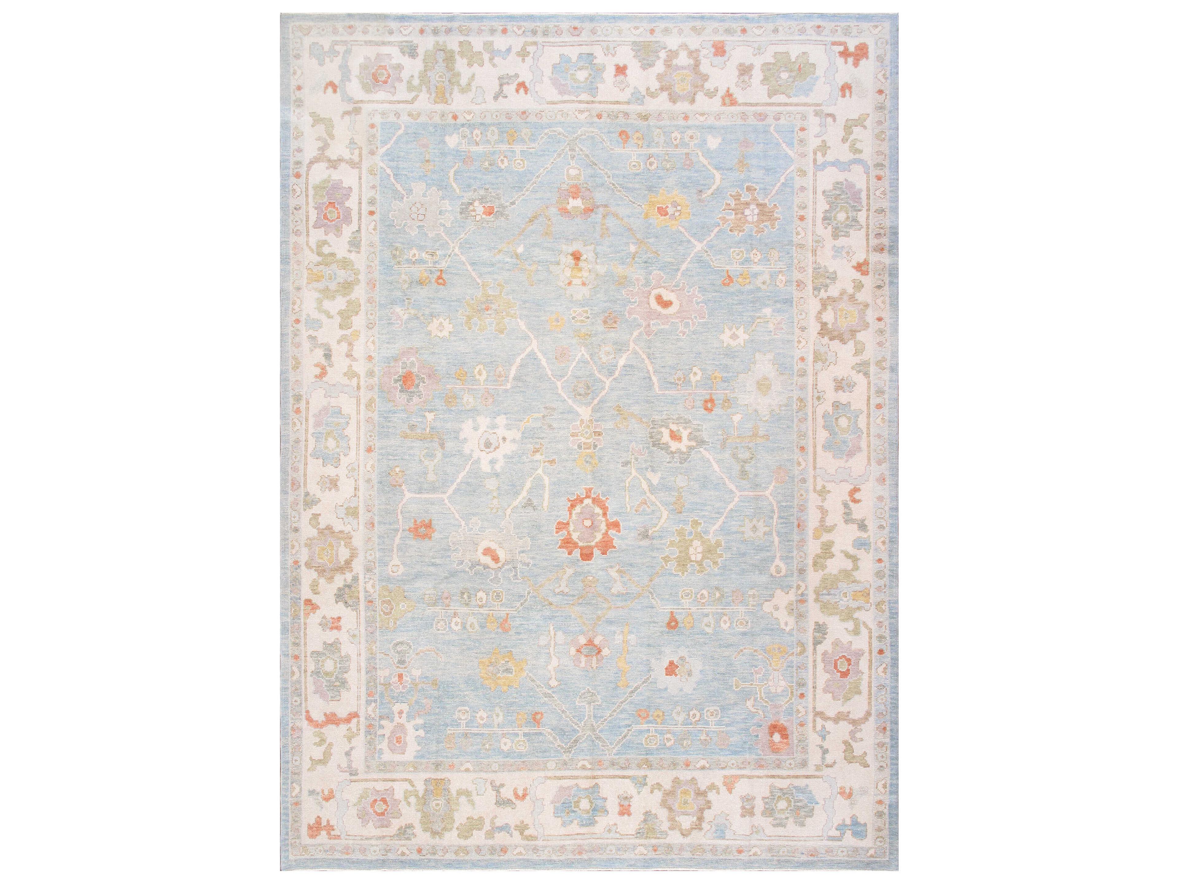 Oushak Bordered Area Rug