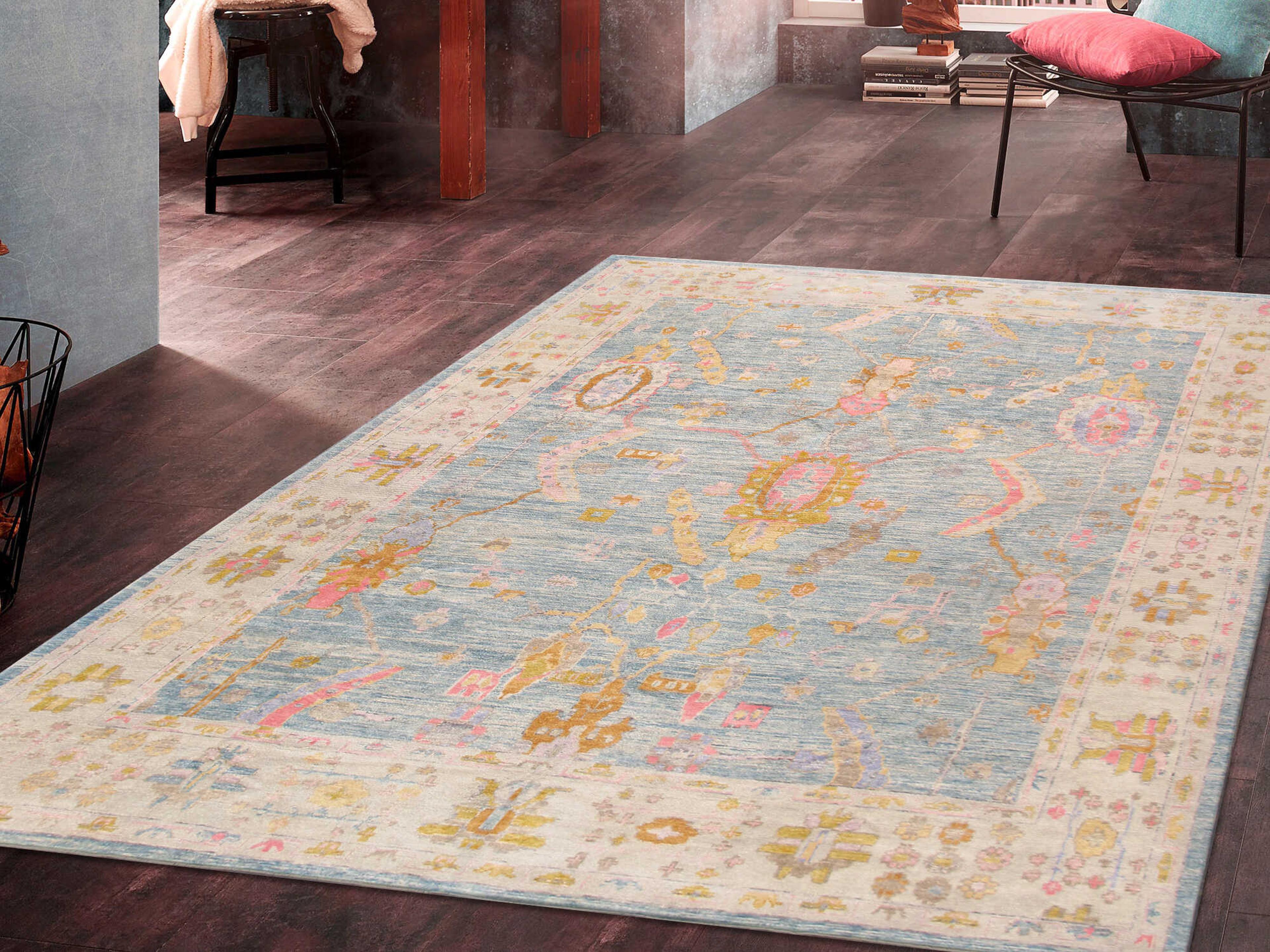 Pasargad Home Oushak Bordered Area Rug