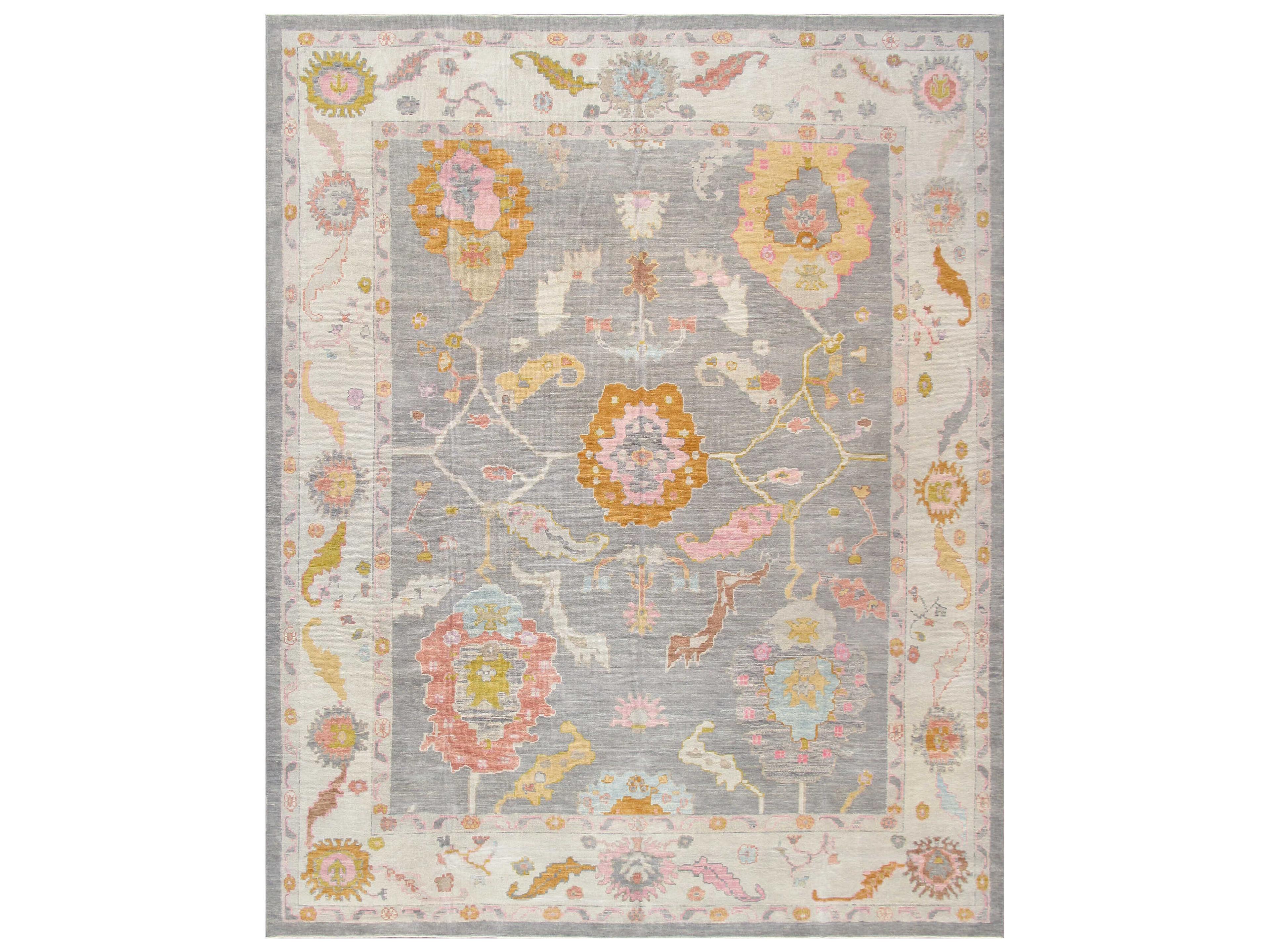 Oushak Bordered Area Rug