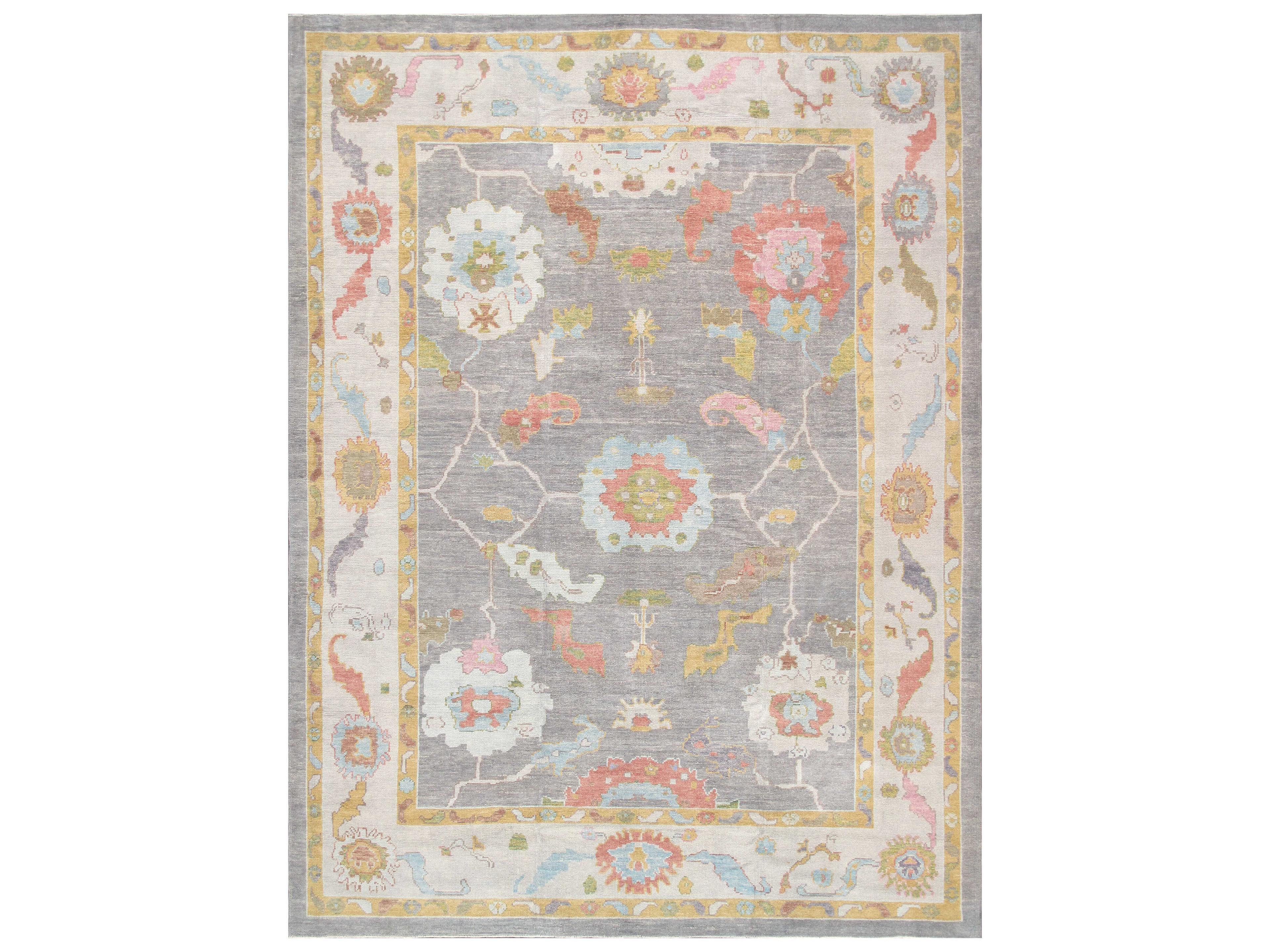Oushak Bordered Area Rug