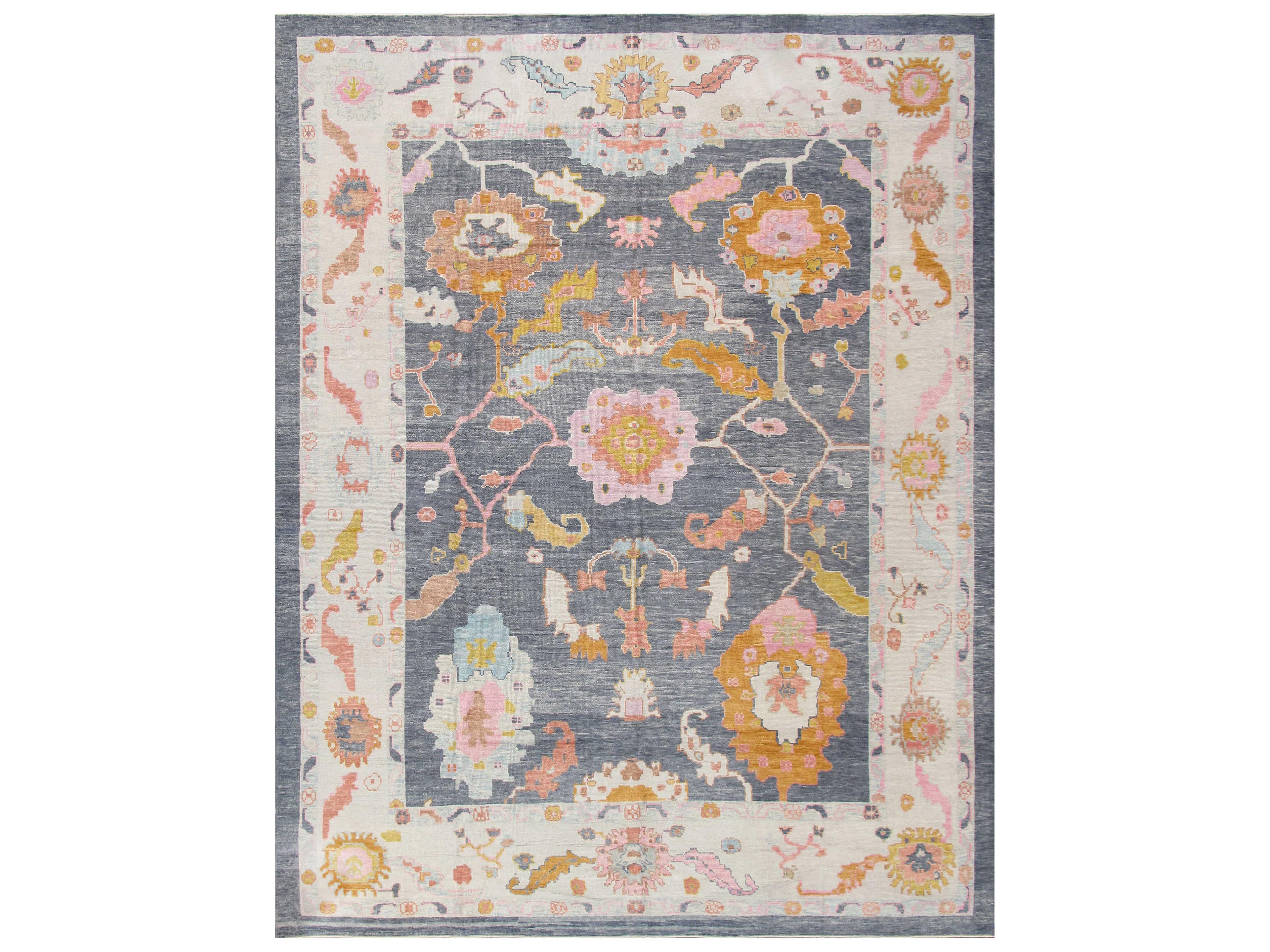 Oushak Bordered Area Rug